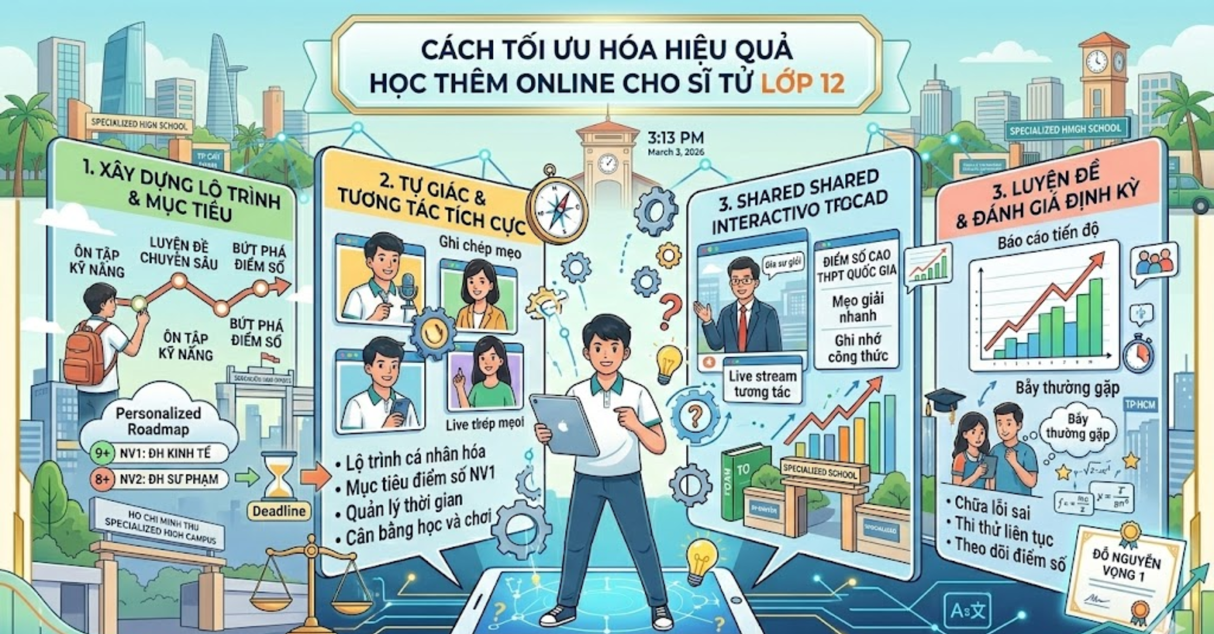 Cách Sĩ Tử Lớp 12 Tối Ưu Hóa Hiệu Quả Khi Học Thêm Online