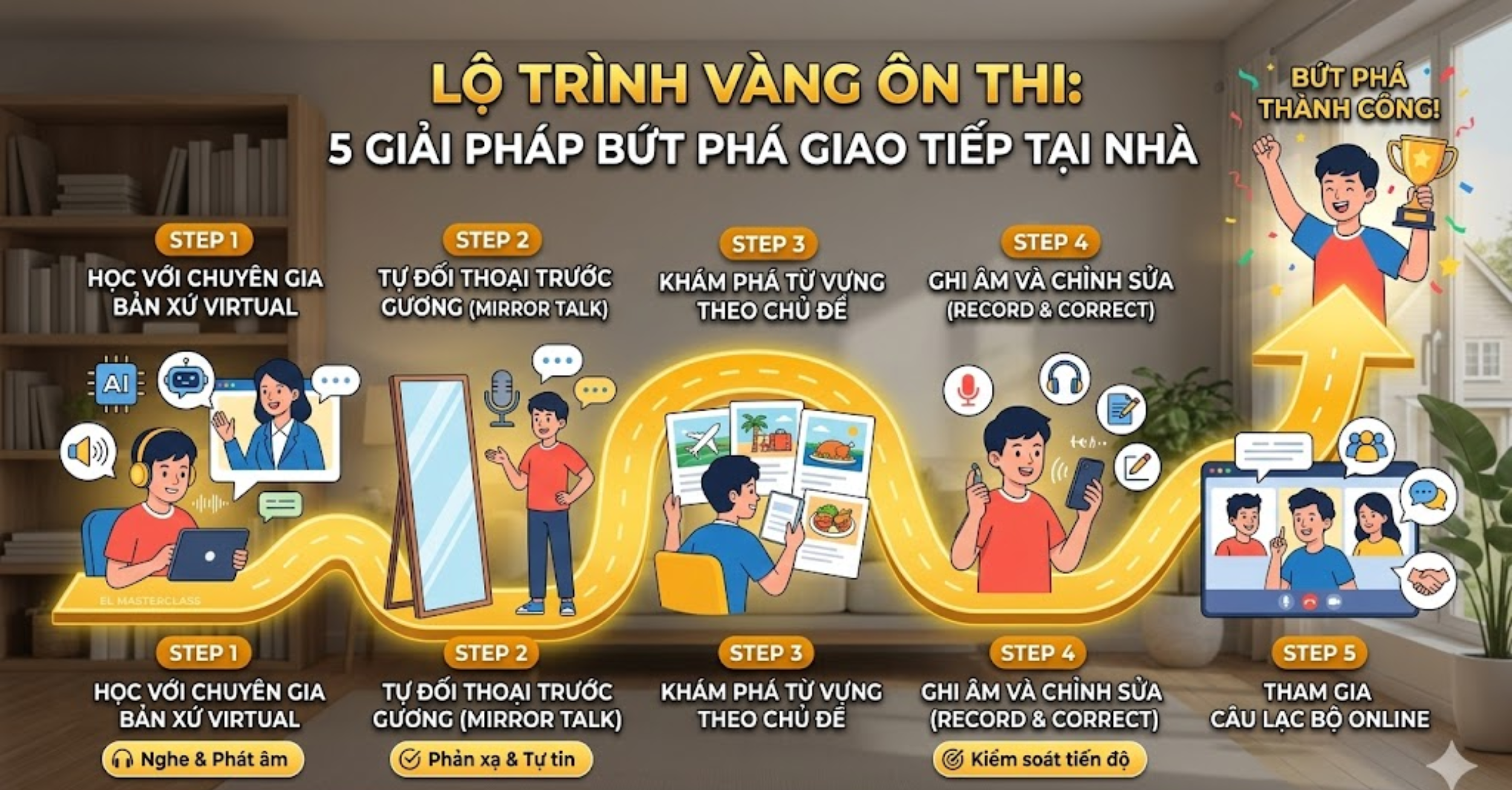 Lộ Trình Vàng Ôn Thi: 5 Giải Pháp Bứt Phá Giao Tiếp Tại Nhà