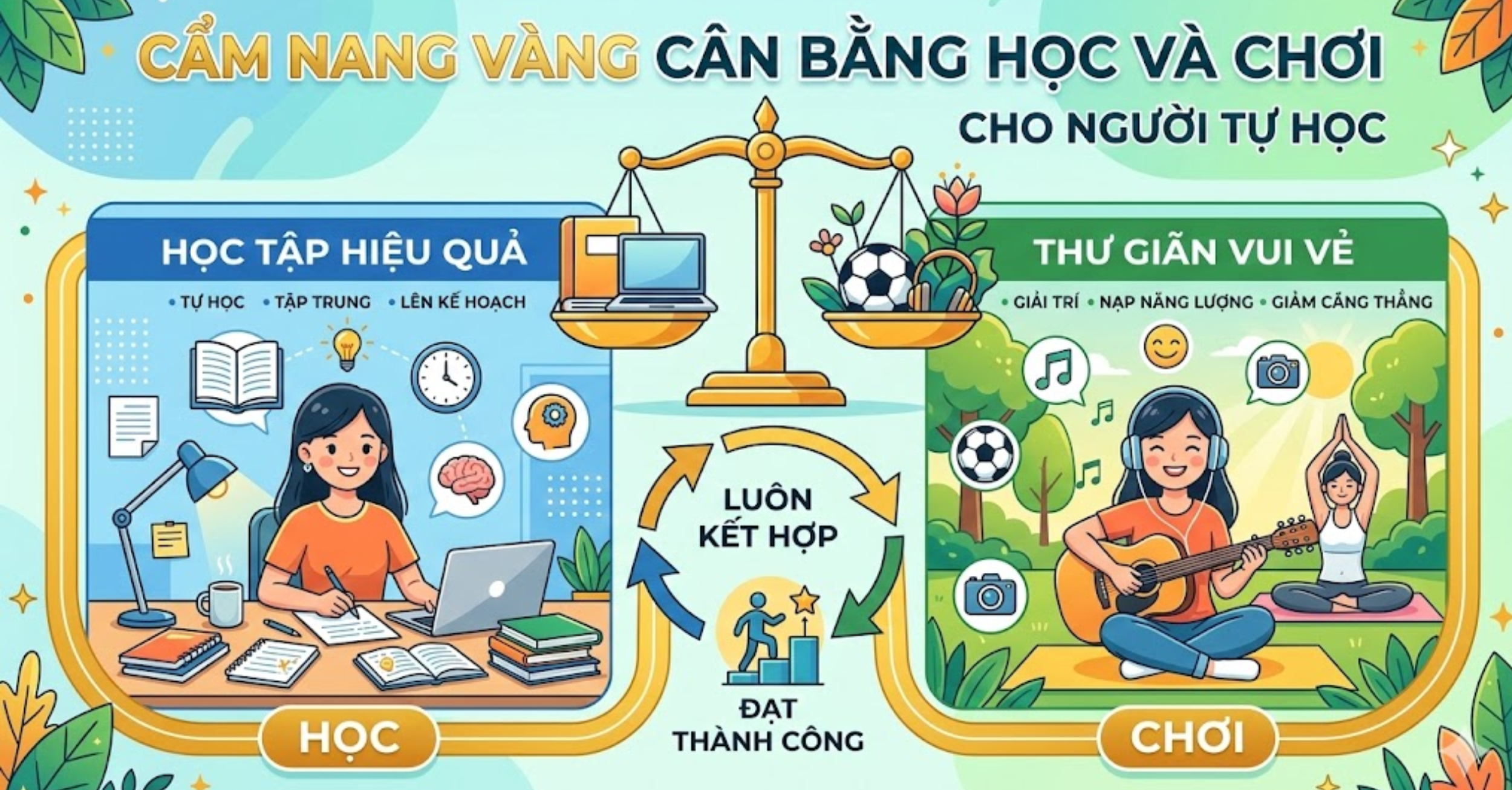 Cẩm Nang Vàng Cân Bằng Học Và Chơi cho Người Tự Học
