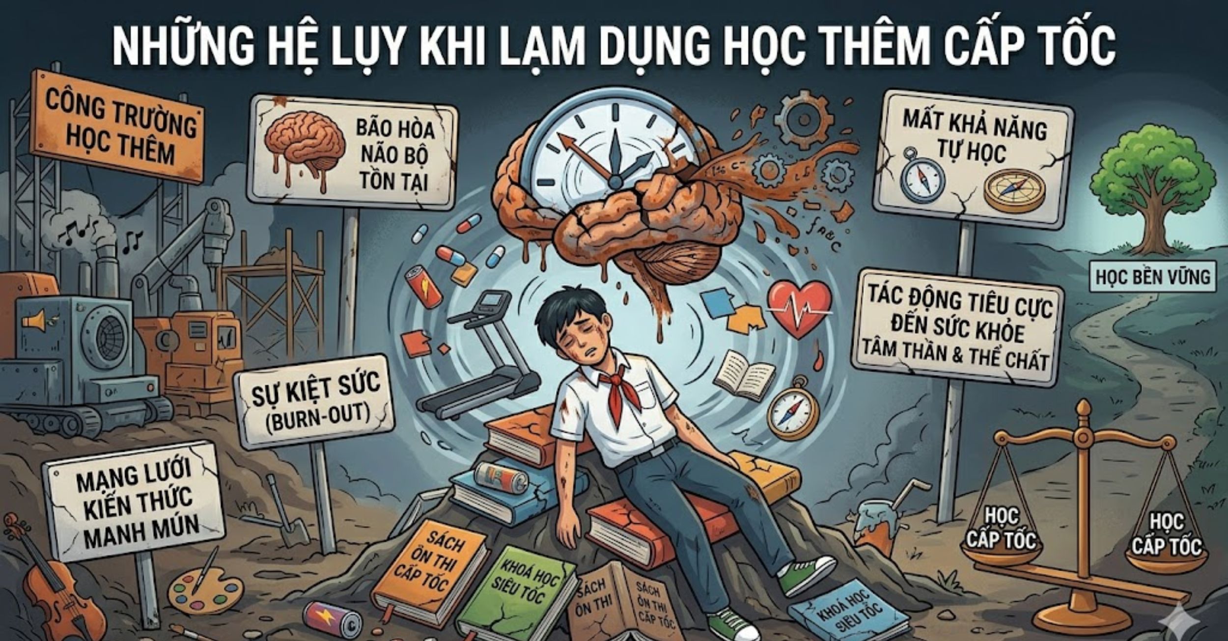 Những hệ lụy khi lạm dụng học thêm cấp tốc