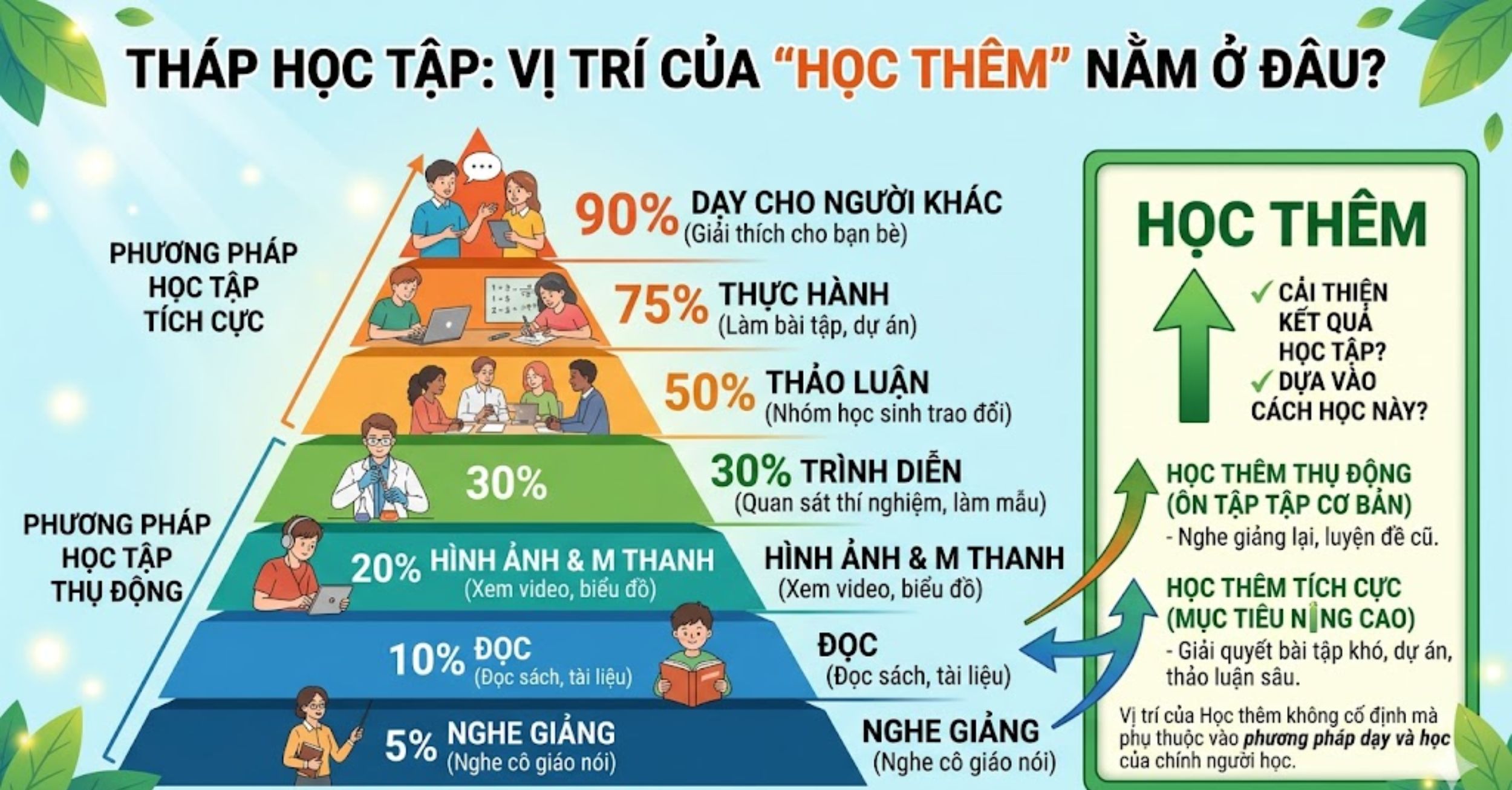 Tháp học tập: Vị trí của "Học thêm" nằm ở đâu?