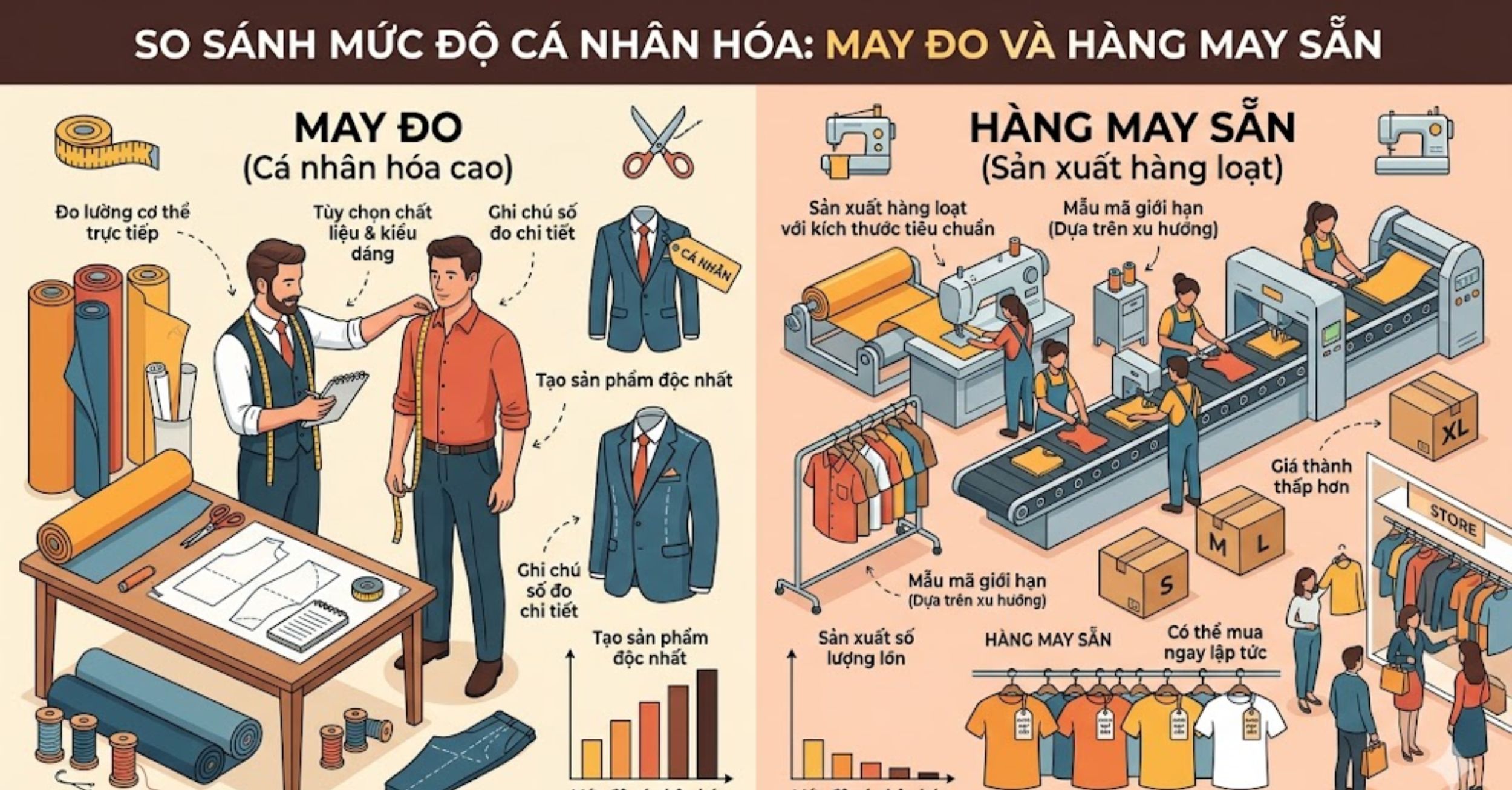 Mức độ cá nhân hóa: "May đo" hay "Hàng may sẵn"?