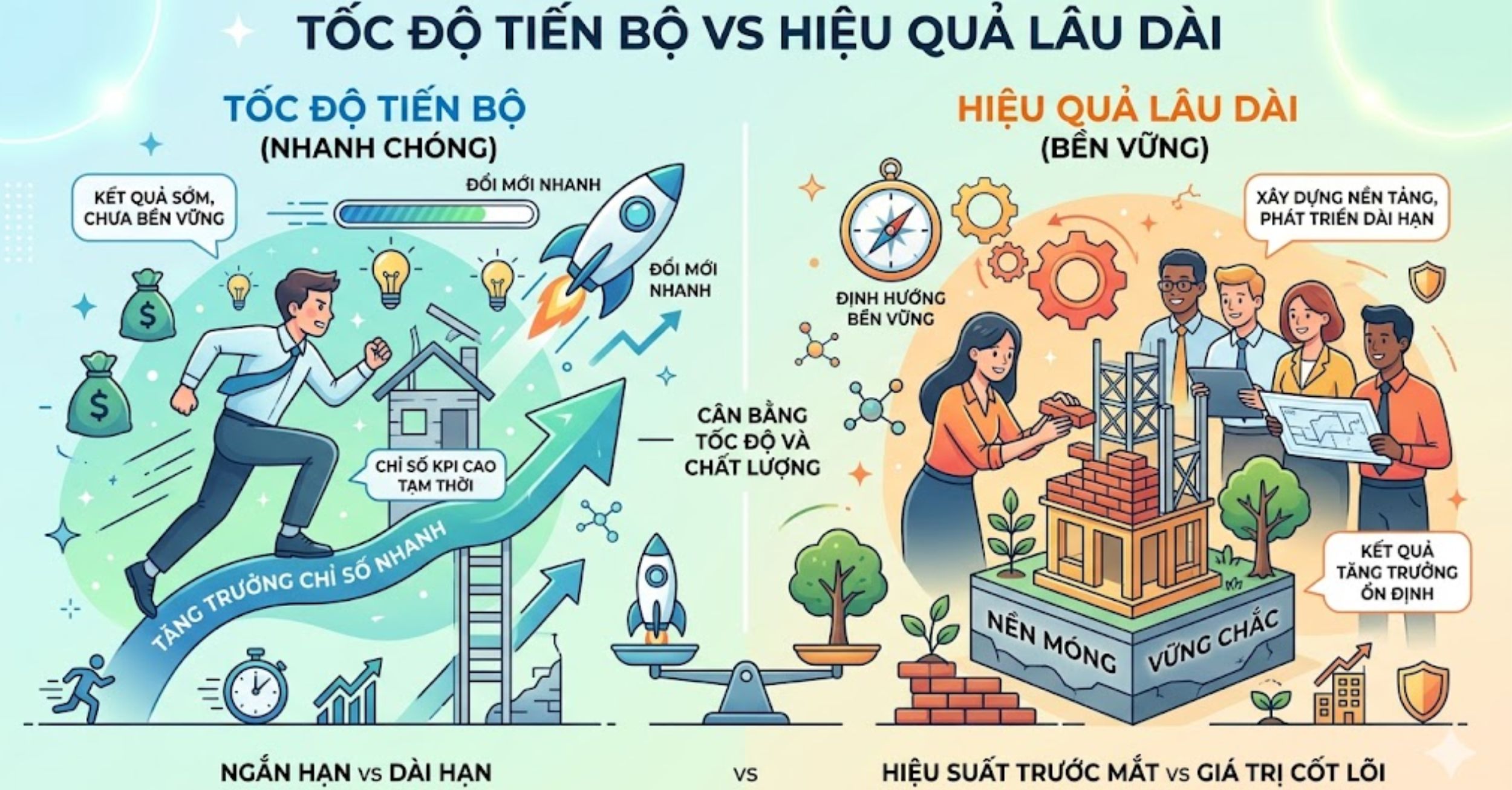 Tốc độ tiến bộ và Hiệu quả lâu dài