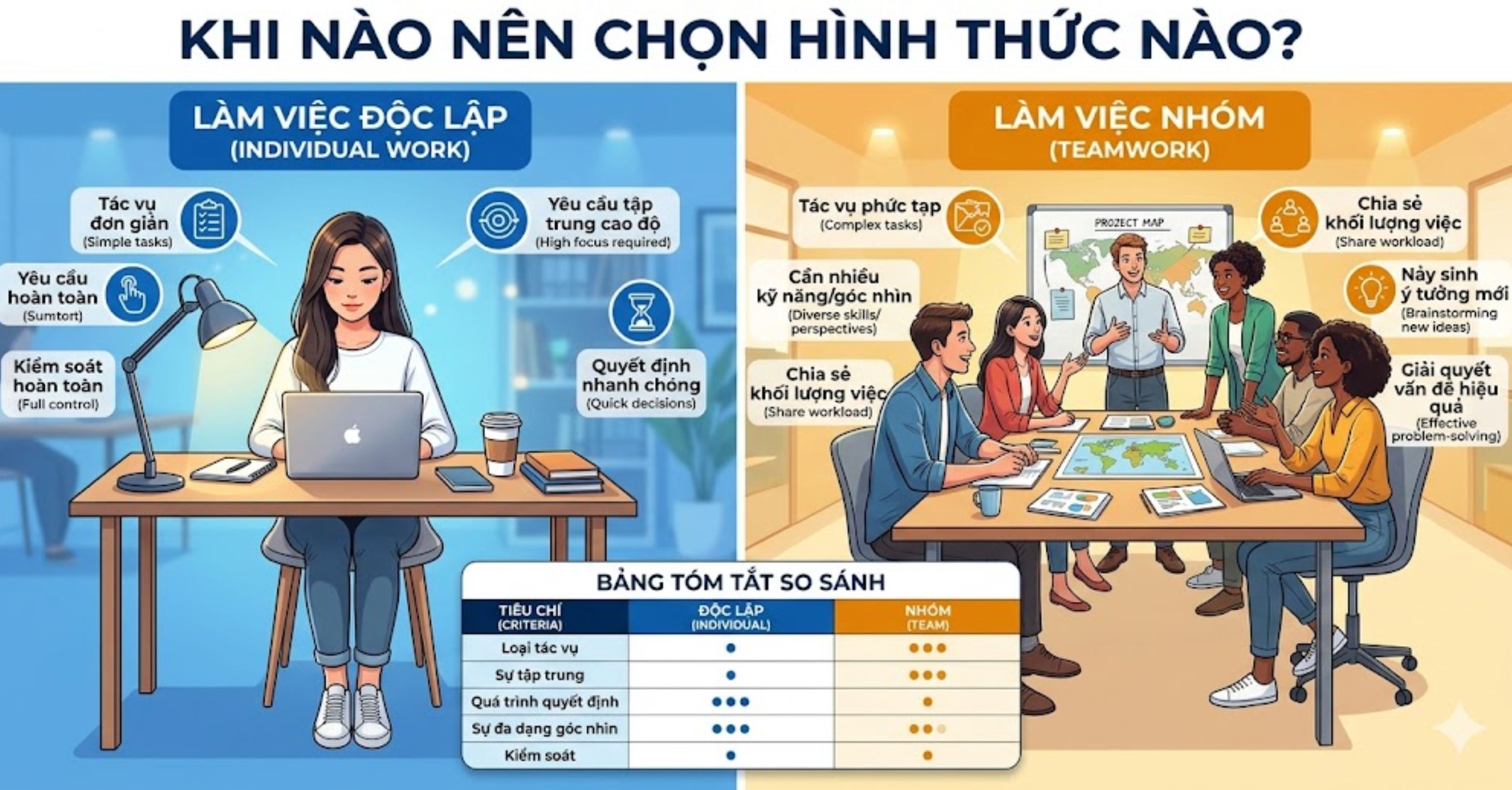 6. Khi nào nên chọn hình thức nào?