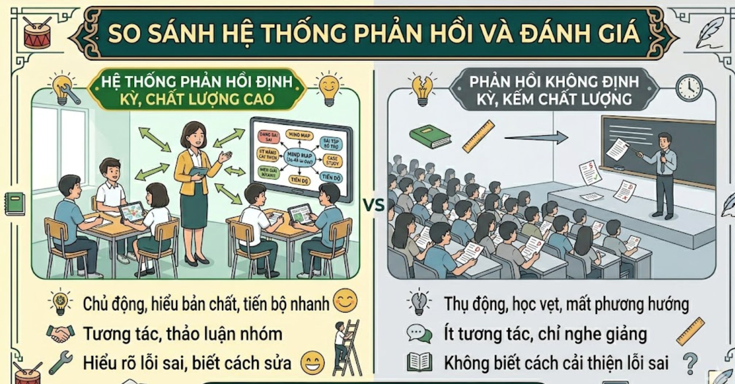 Hệ thống kiểm tra, đánh giá và phản hồi định kỳ