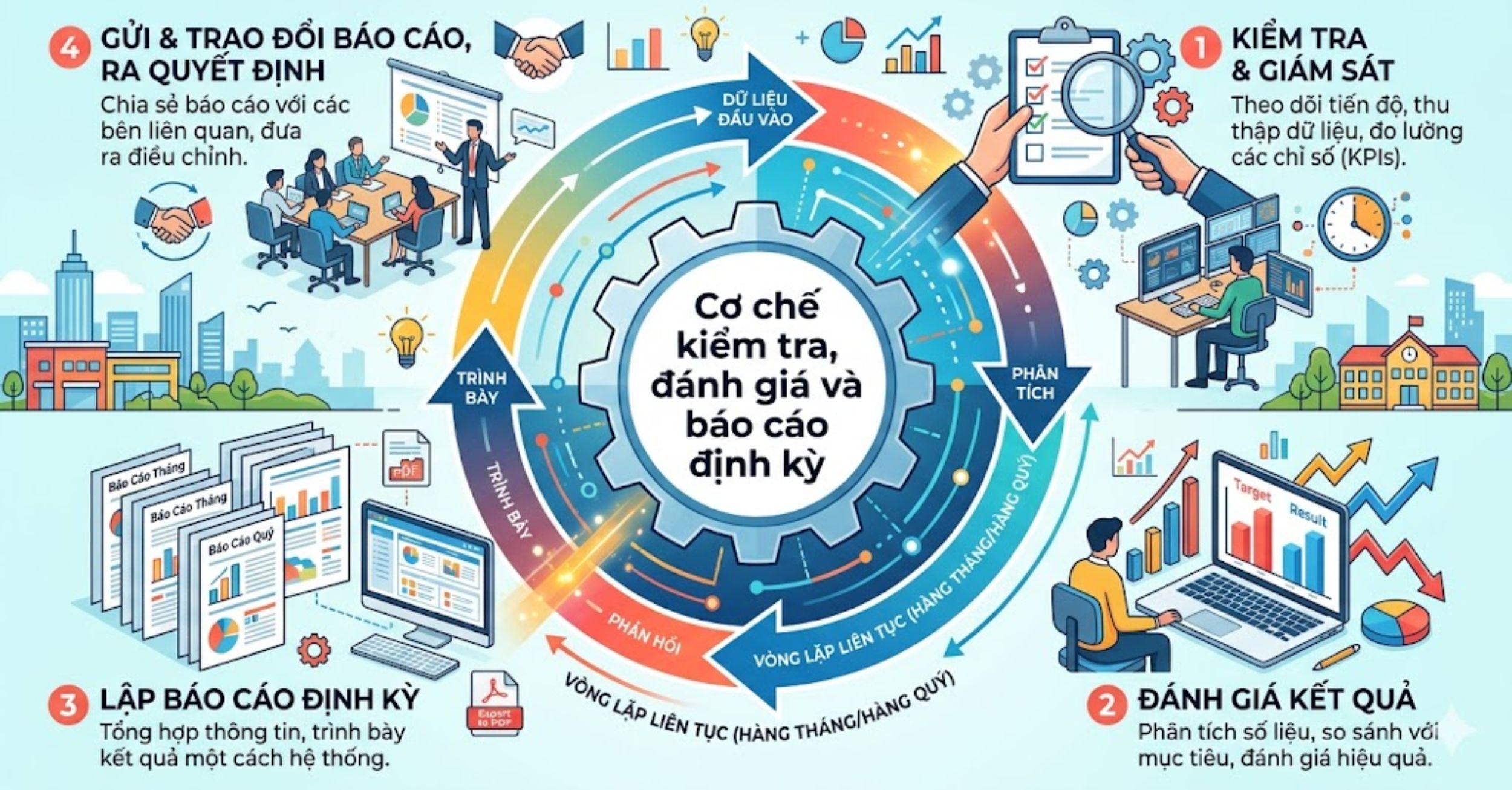 Cơ chế kiểm tra, đánh giá và báo cáo định kỳ