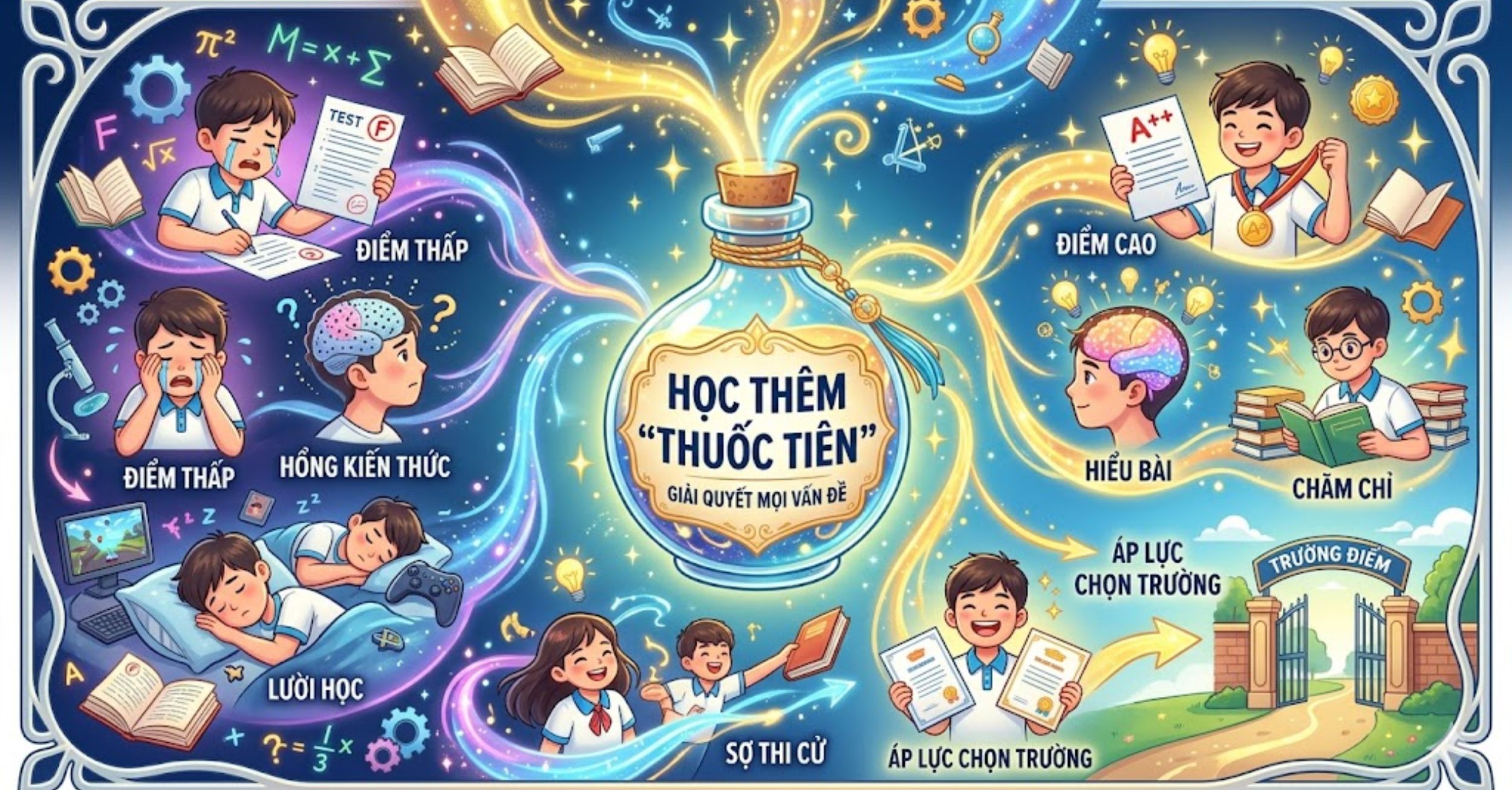Coi học thêm là “thuốc tiên” giải quyết mọi vấn đề