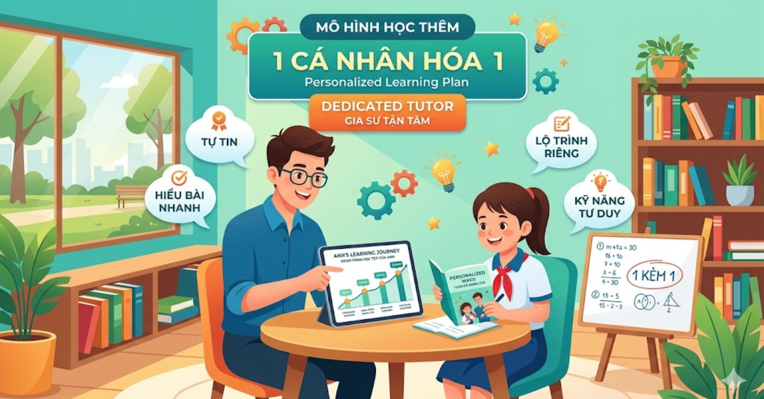 Mô Hình Học Thêm 1 Kèm 1 Cá Nhân Hóa (Personalized 1-on-1 Tutoring)