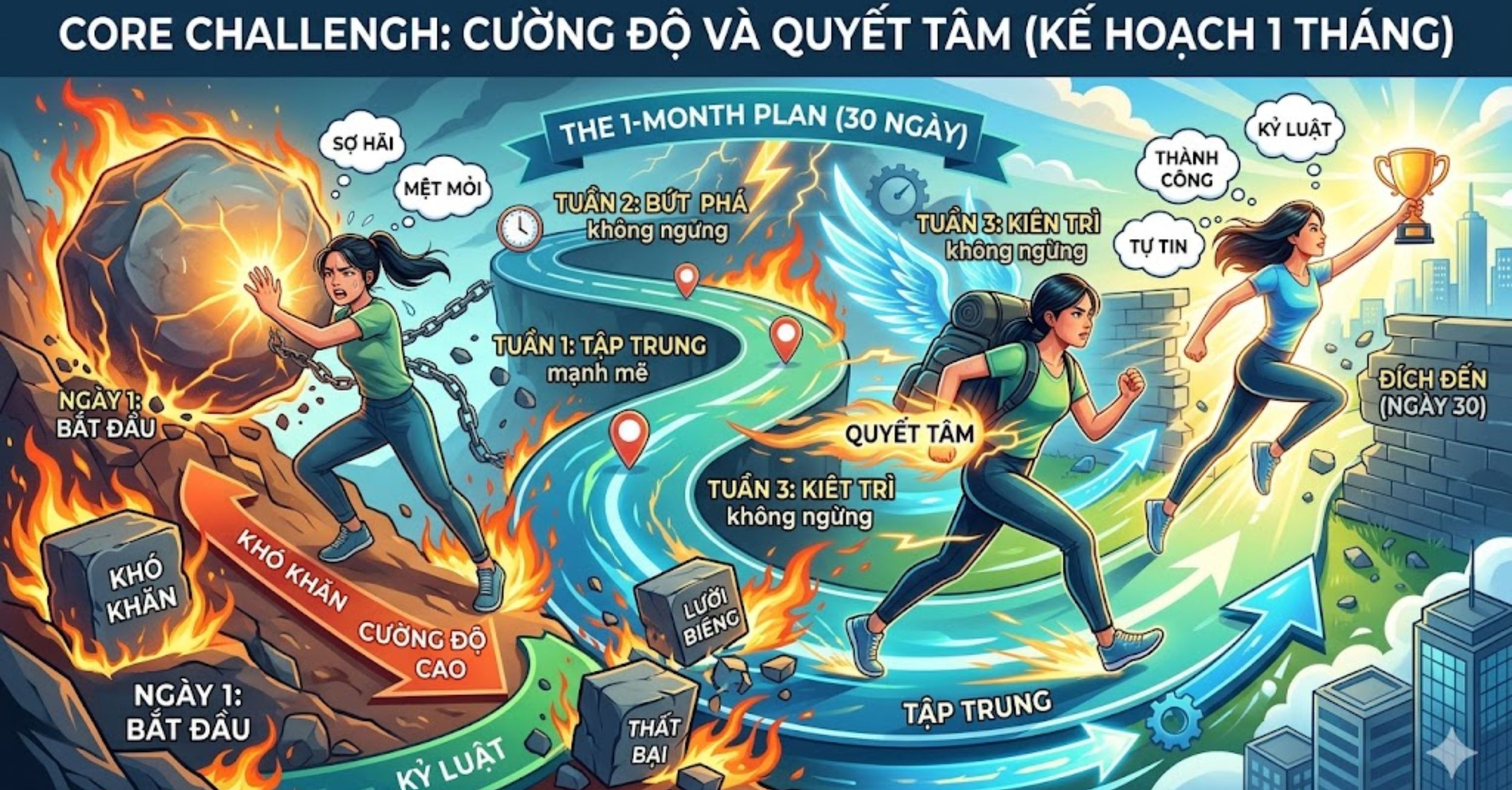 Core Challenge: Cường Độ và Quyết Tâm (The 1-Month Plan)
