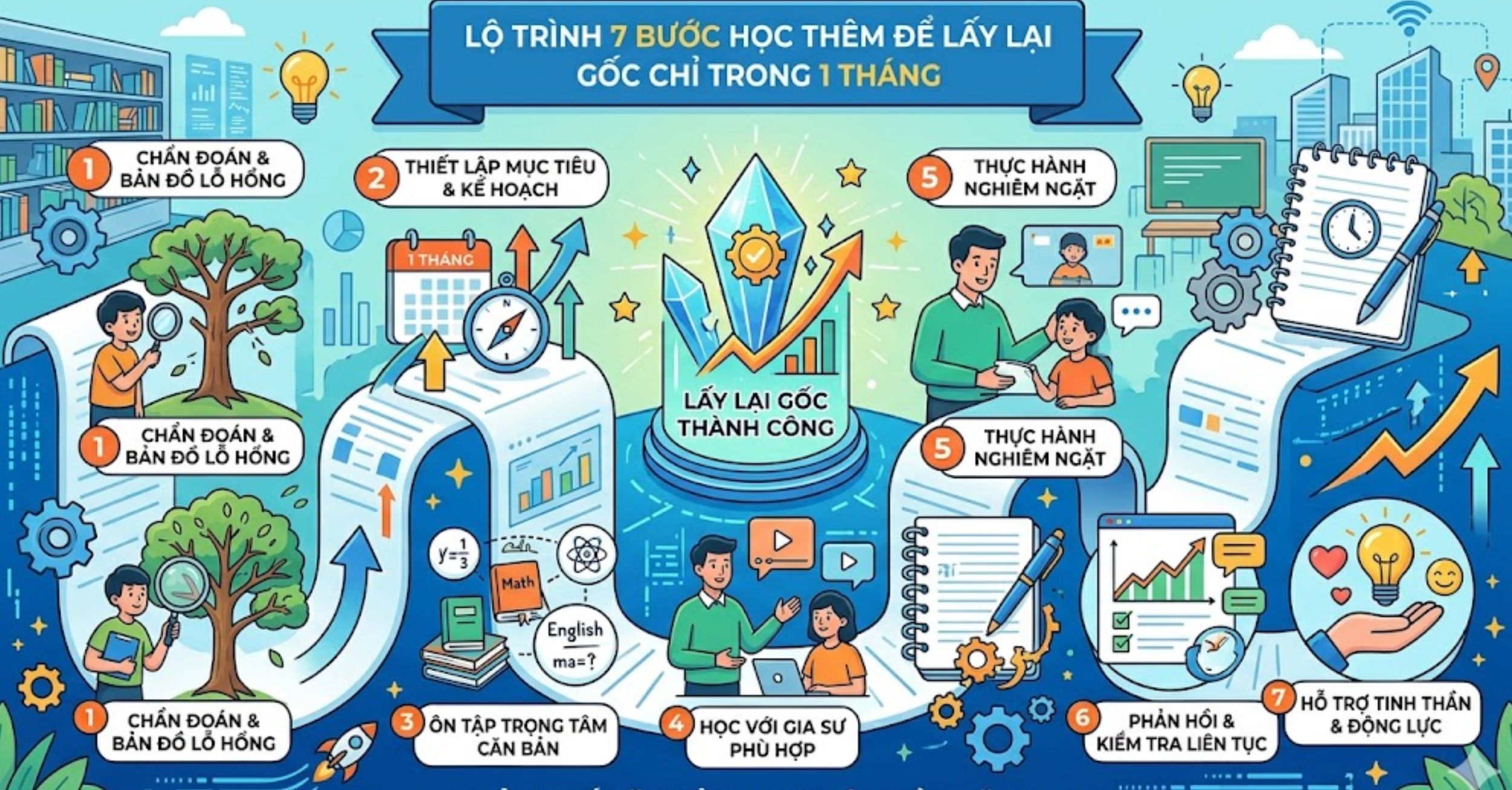 Lộ Trình 7 Bước Học Thêm Để Lấy Lại Gốc Chỉ Trong 1 Tháng