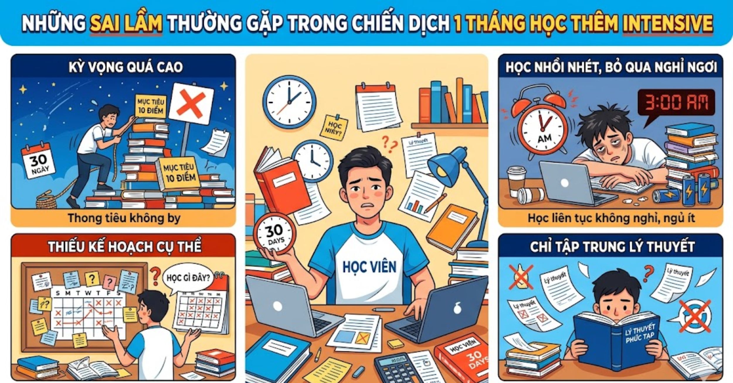 Những Sai Lầm Thường Gặp Trong Chiến Dịch 1 Tháng Học Thêm Intensive