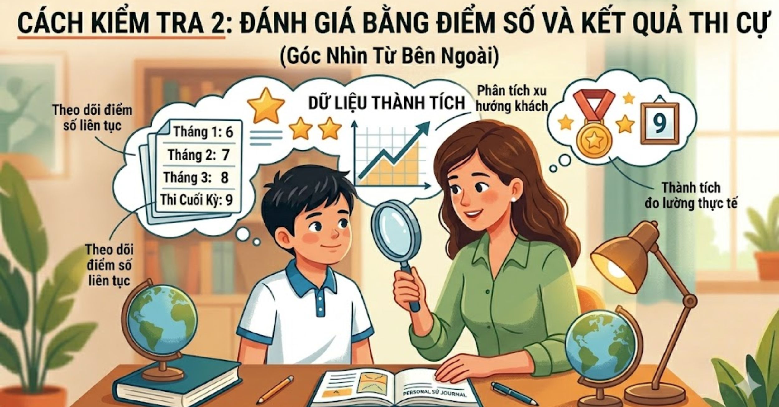 Cách Kiểm Tra 2: Đánh Giá Bằng Điểm Số Và Kết Quả Thi Cử (Góc Nhìn Từ Bên Ngoài)