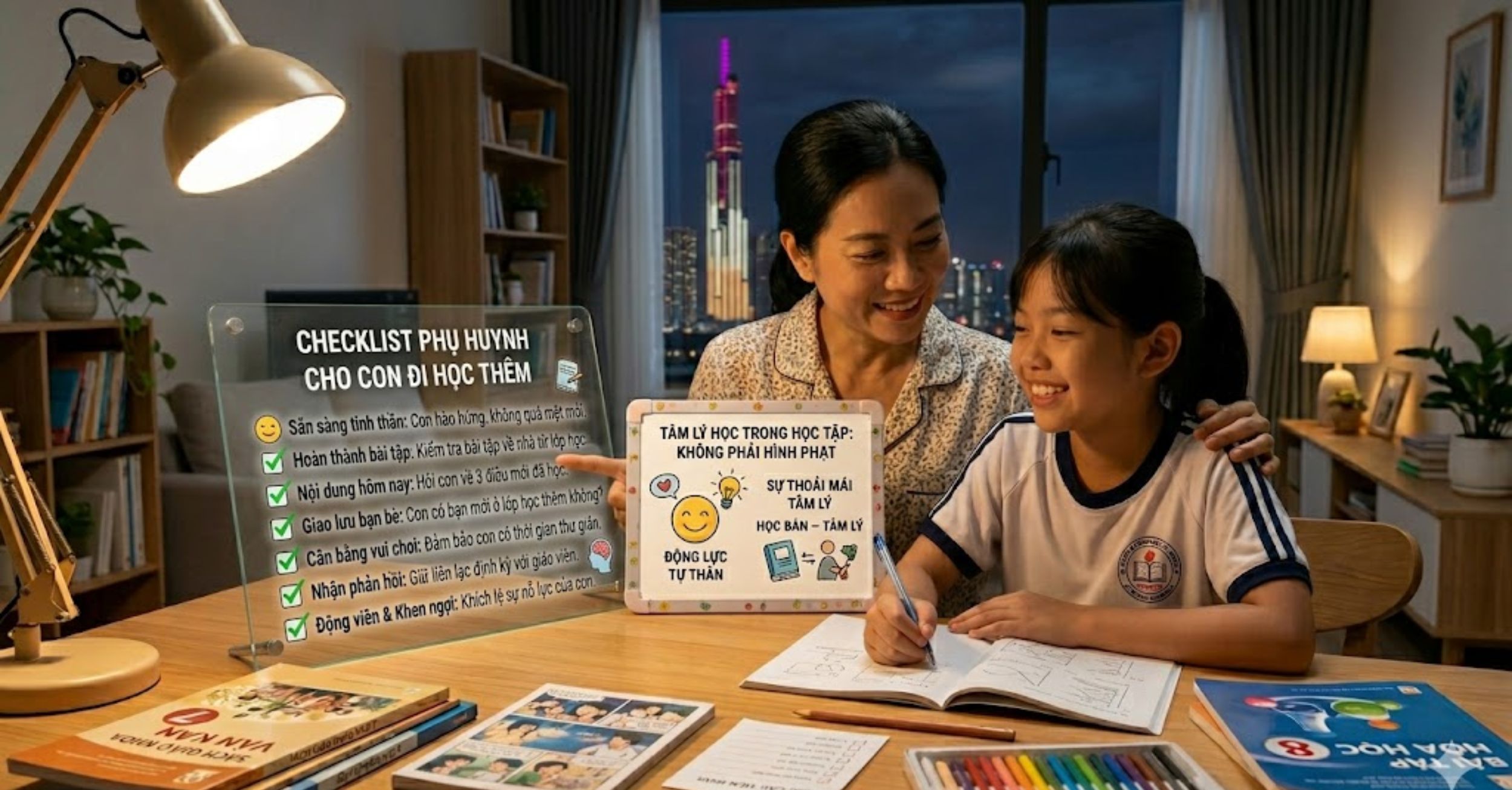 Bảng Checklist dành cho phụ huynh có con đang đi học thêm