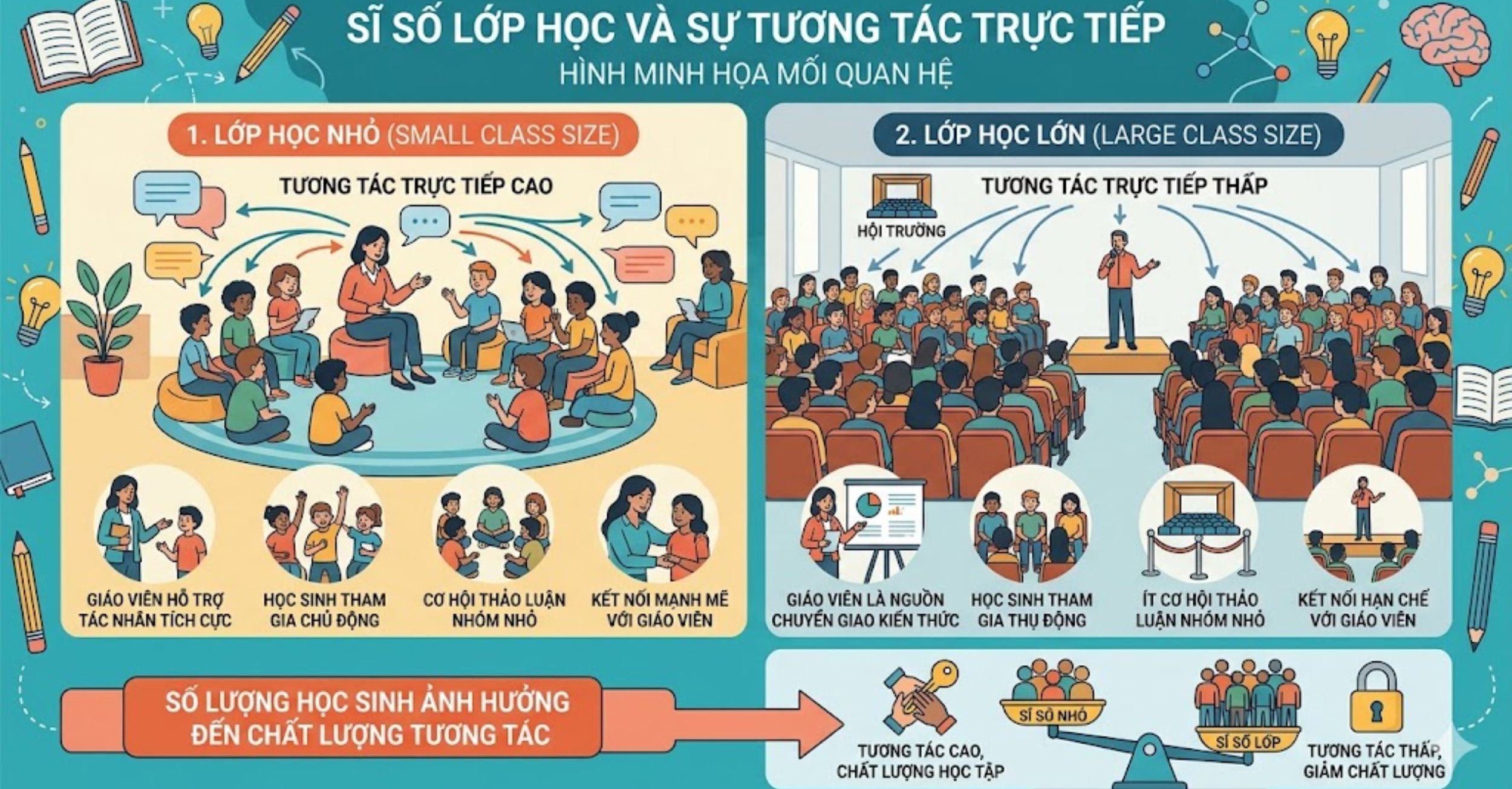 Sĩ số lớp học và sự tương tác trực tiếp