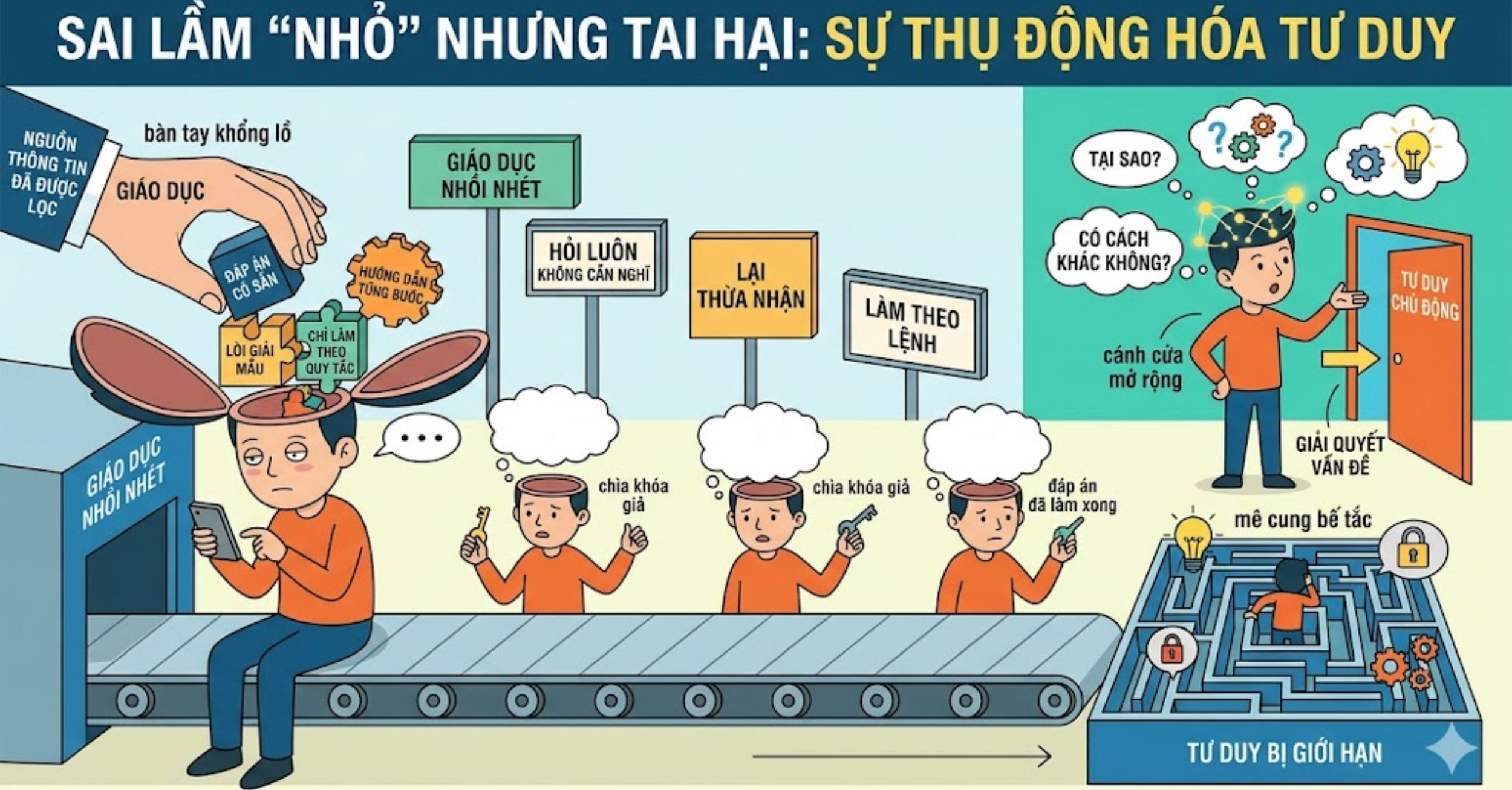 Sai lầm "nhỏ" nhưng tai hại: Sự thụ động hóa tư duy
