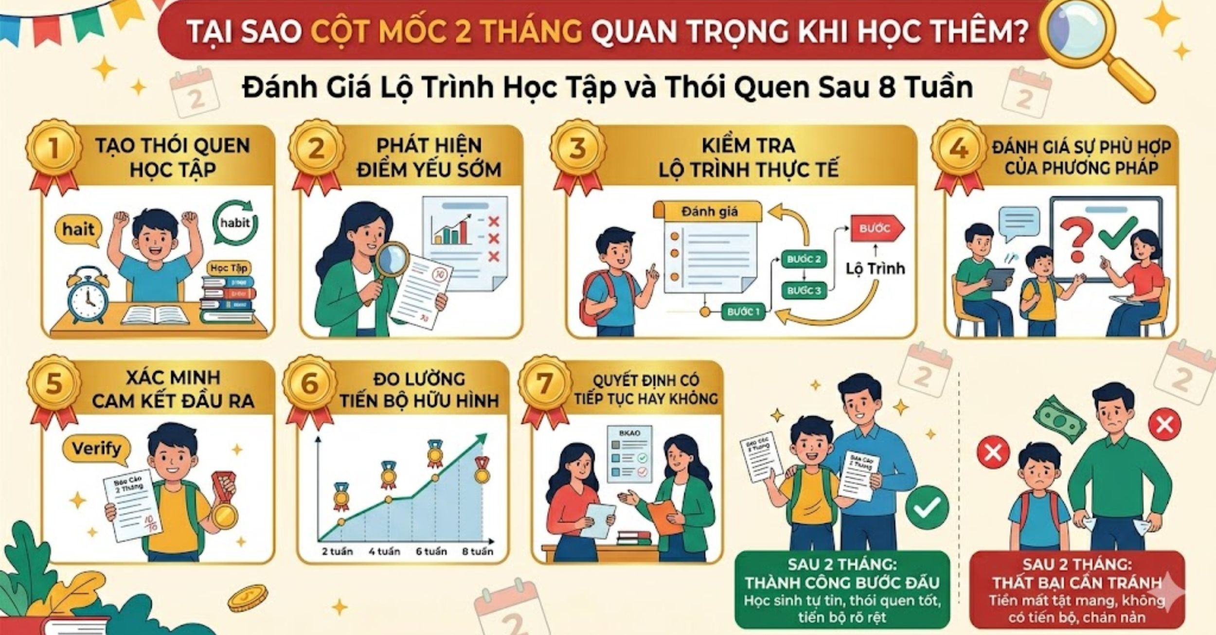 Tại sao cột mốc 2 tháng lại quan trọng trong việc học thêm?