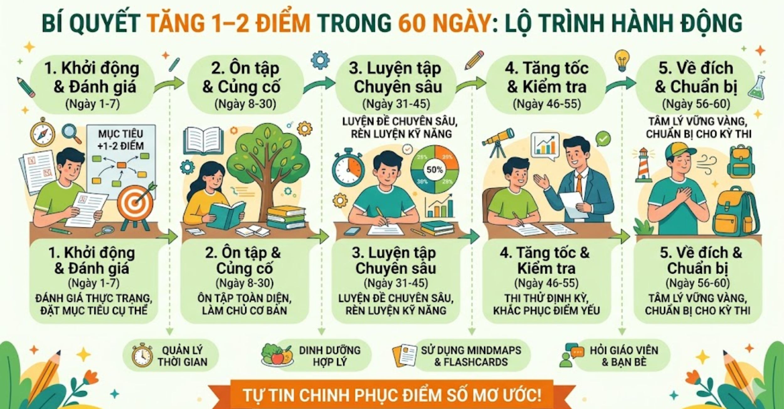 Bí quyết tăng 1–2 điểm trong 60 ngày: Lộ trình hành động