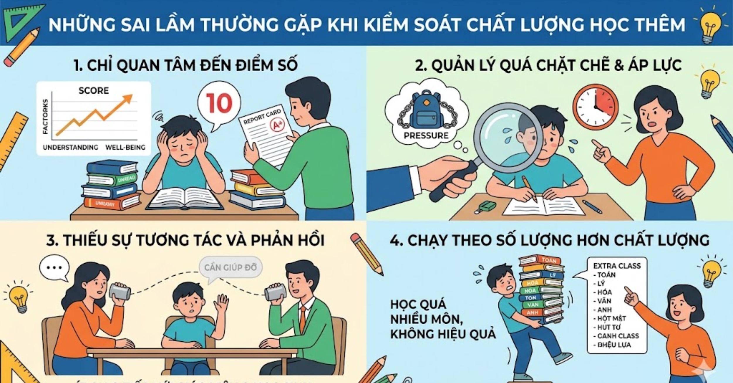 Những Sai Lầm Thường Gặp Khi Kiểm Soát Chất Lượng Học Thêm