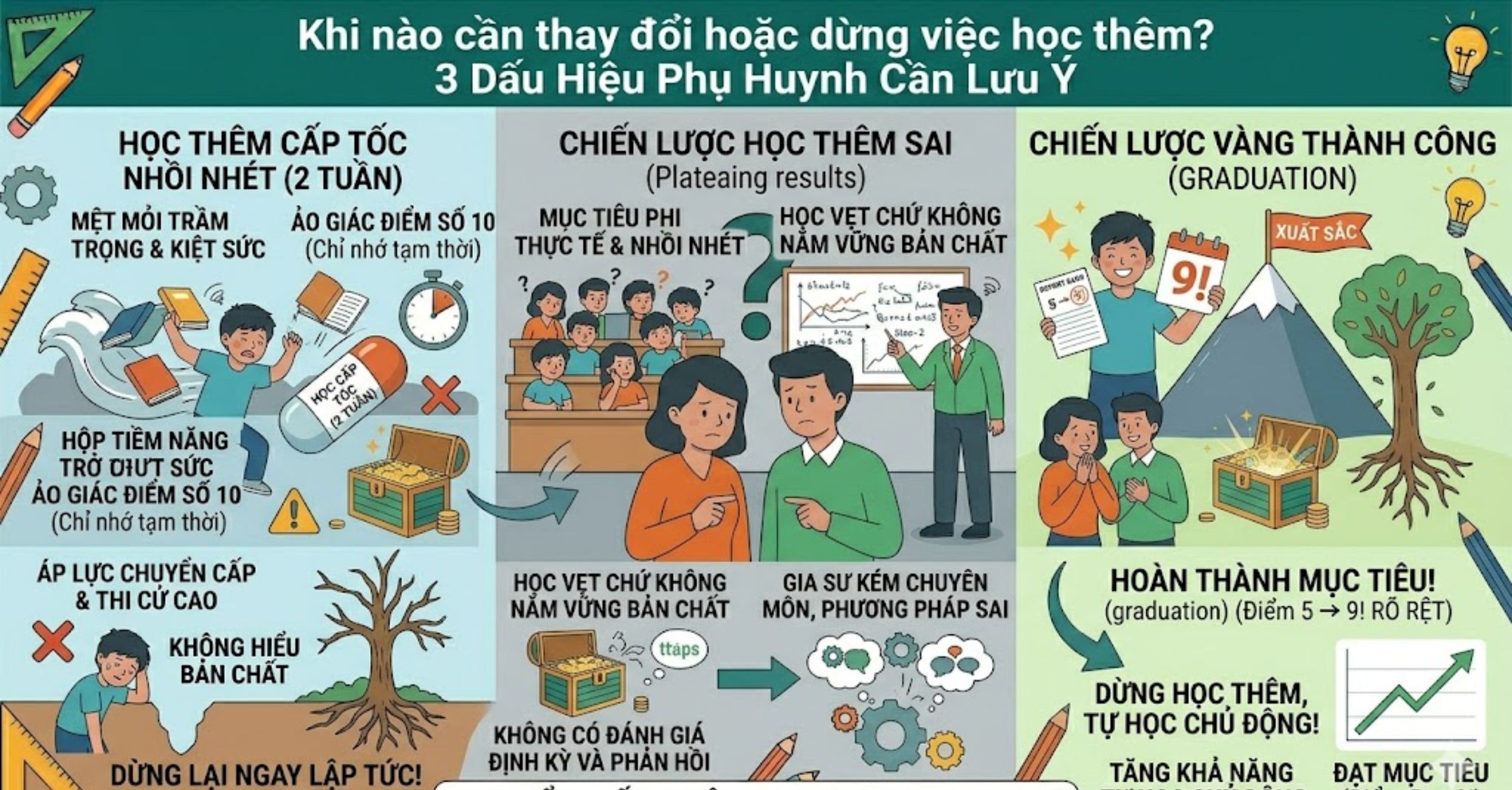 Khi nào cần thay đổi hoặc dừng việc học thêm?