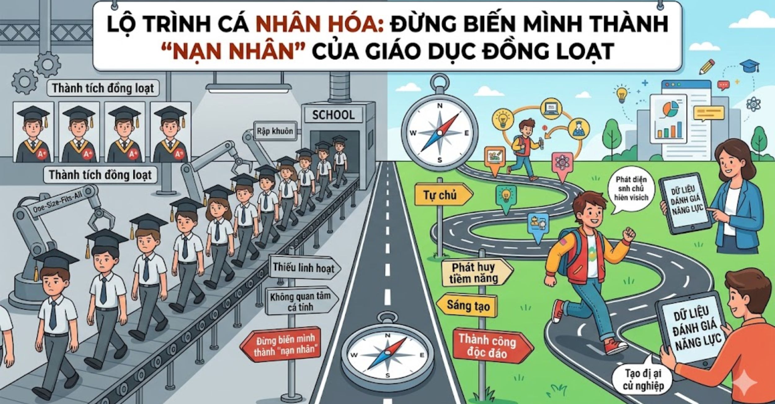 Yếu tố "Lộ trình cá nhân hóa": Đừng biến mình thành "nạn nhân" của giáo dục đồng loạt
