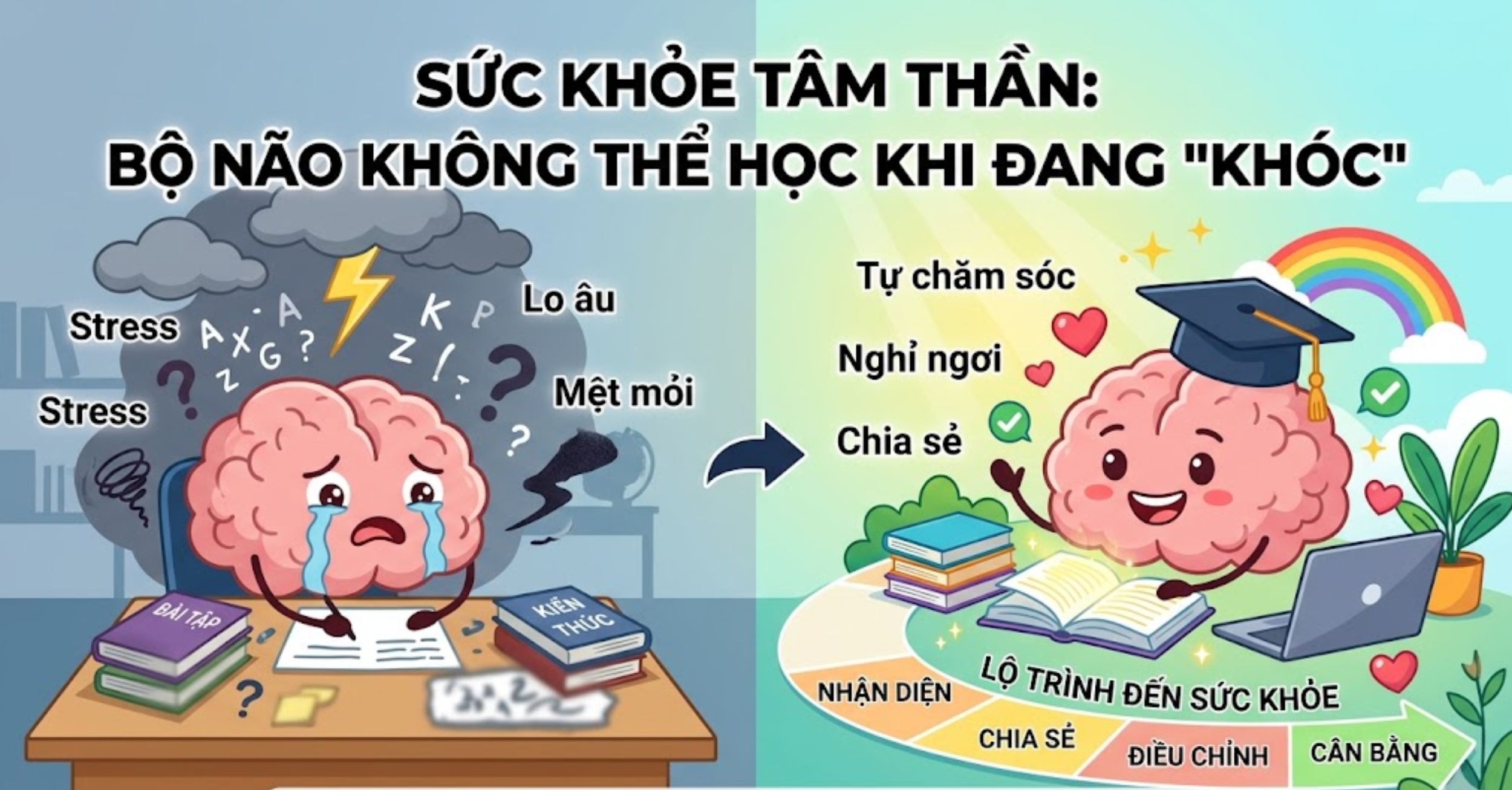Yếu tố "Sức khỏe tâm thần": Bộ não không thể học khi đang "khóc"