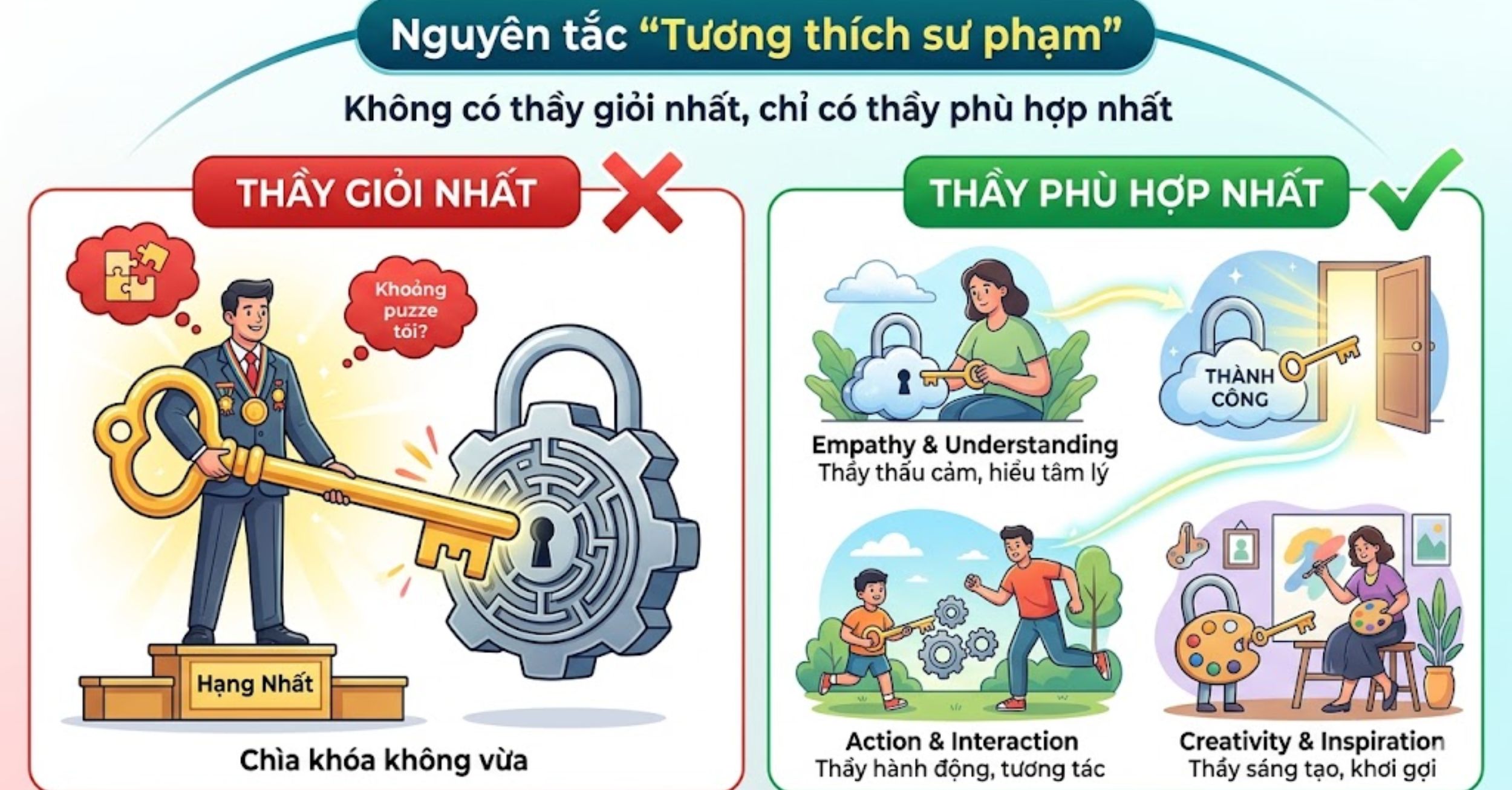 Nguyên tắc "Tương thích sư phạm": Không có thầy giỏi nhất, chỉ có thầy phù hợp nhất
