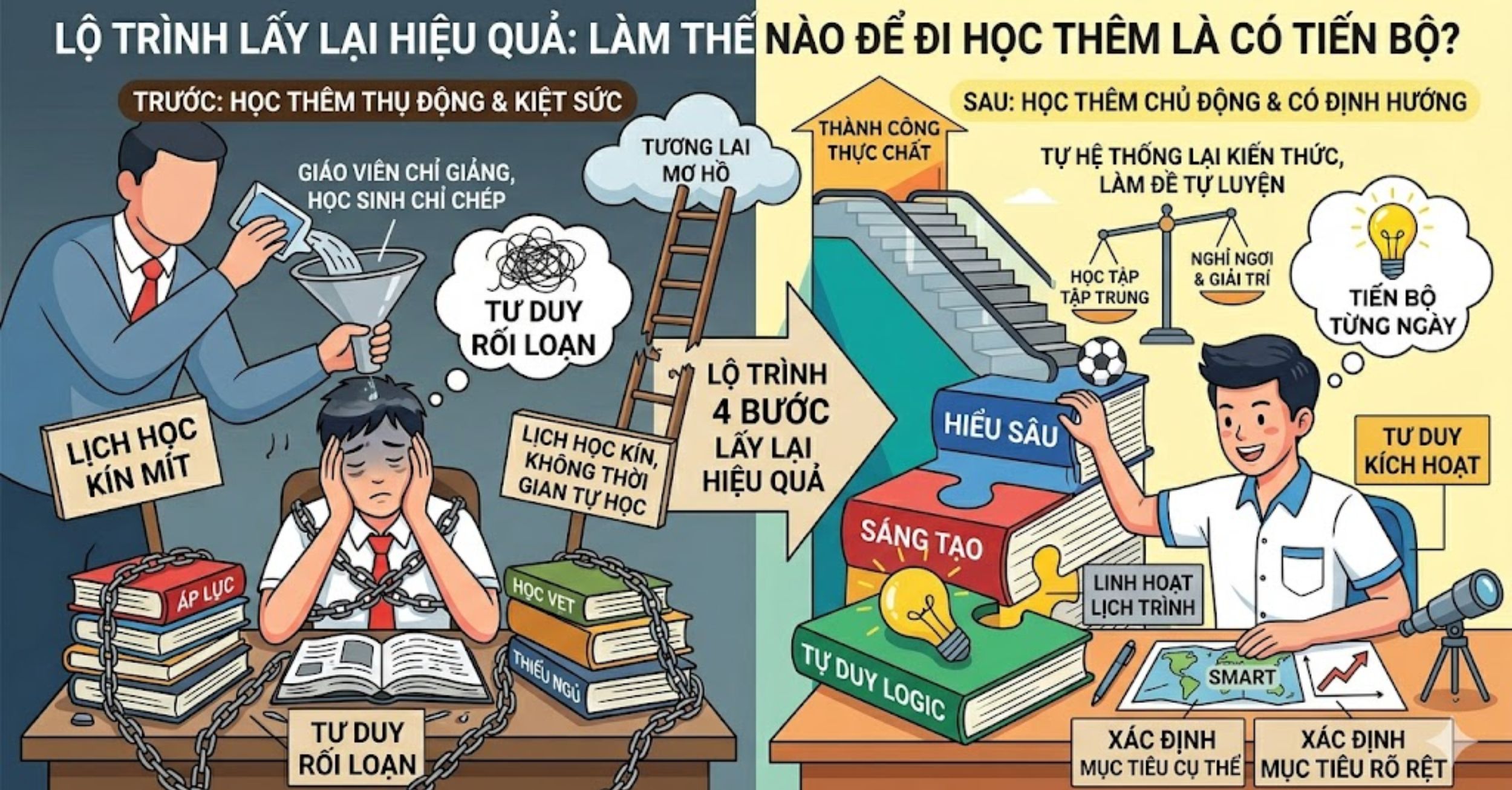 Lộ Trình Lấy Lại Hiệu Quả: Làm Thế Nào Để Đi Học Thêm Là Có Tiến Bộ?