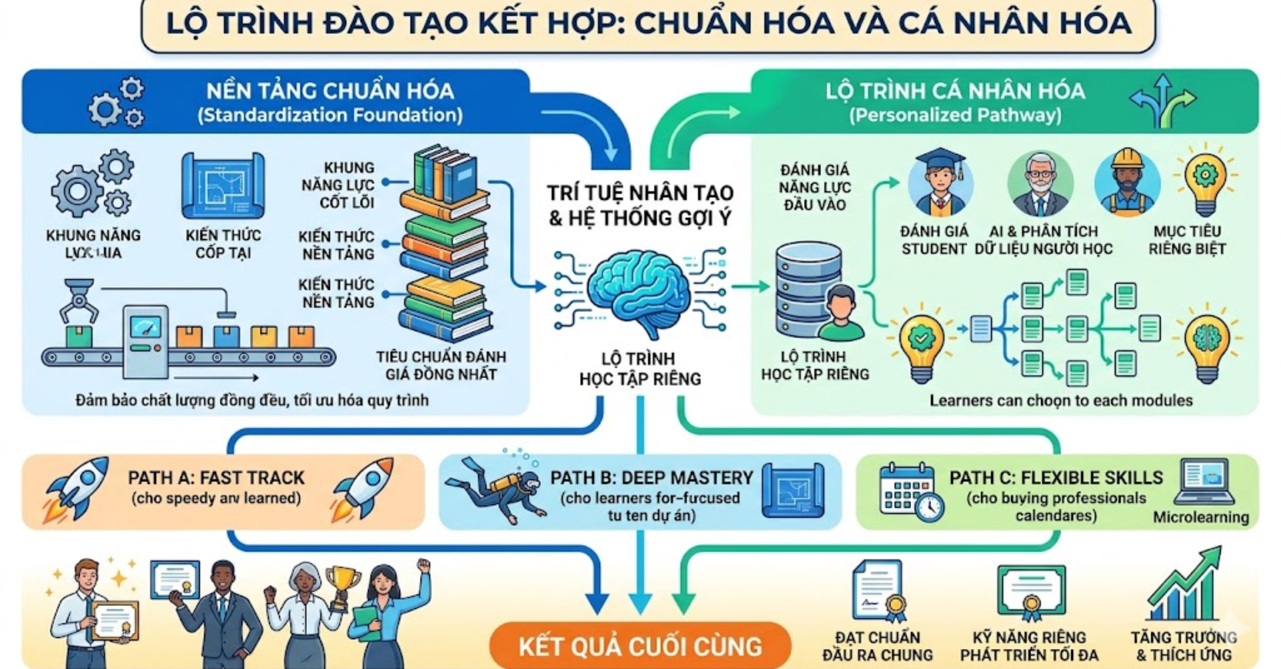 Chiến lược chuẩn hóa và cá nhân hóa chương trình đào tạo