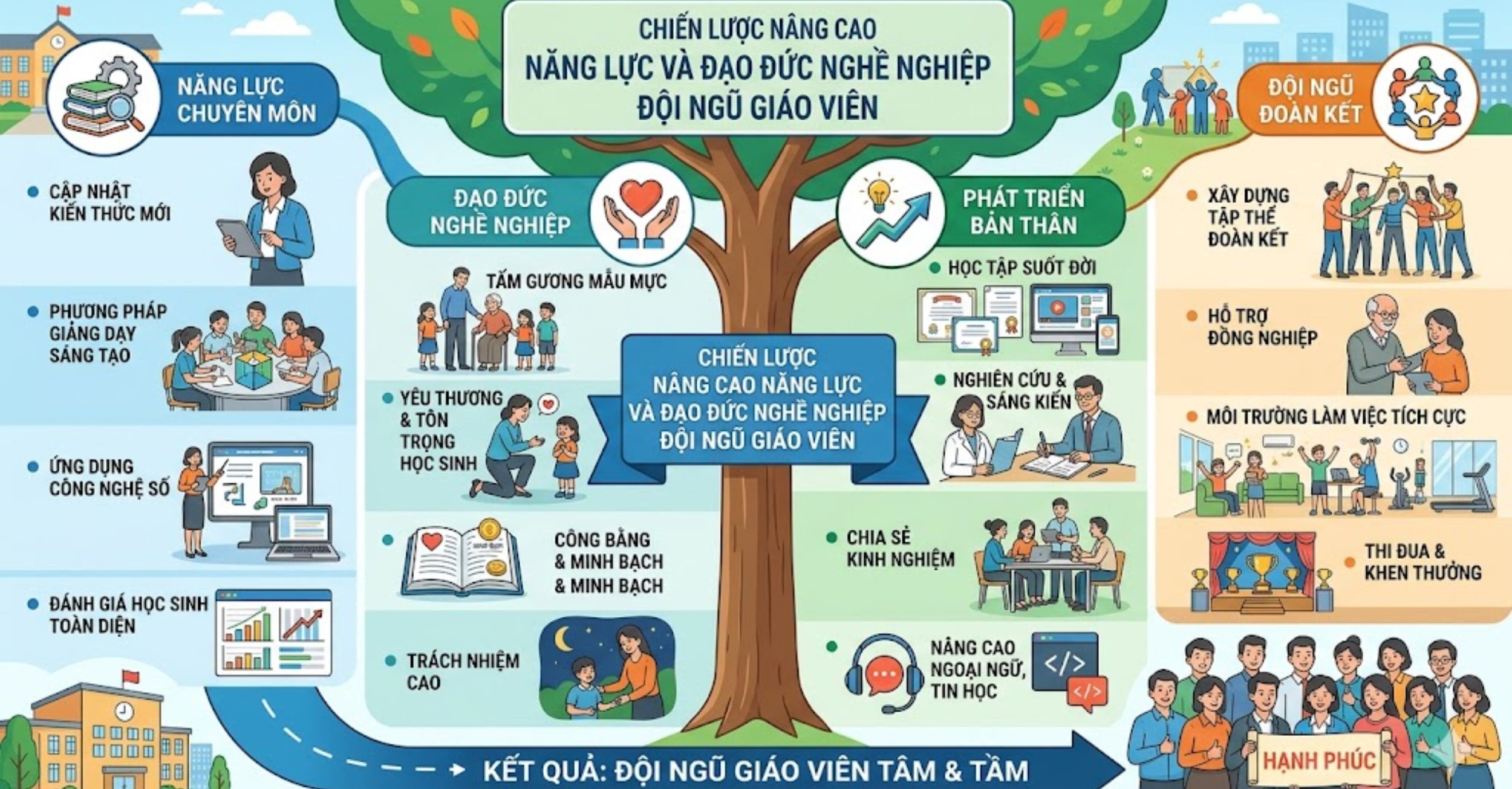 Chiến lược nâng cao năng lực và đạo đức nghề nghiệp đội ngũ giáo viên