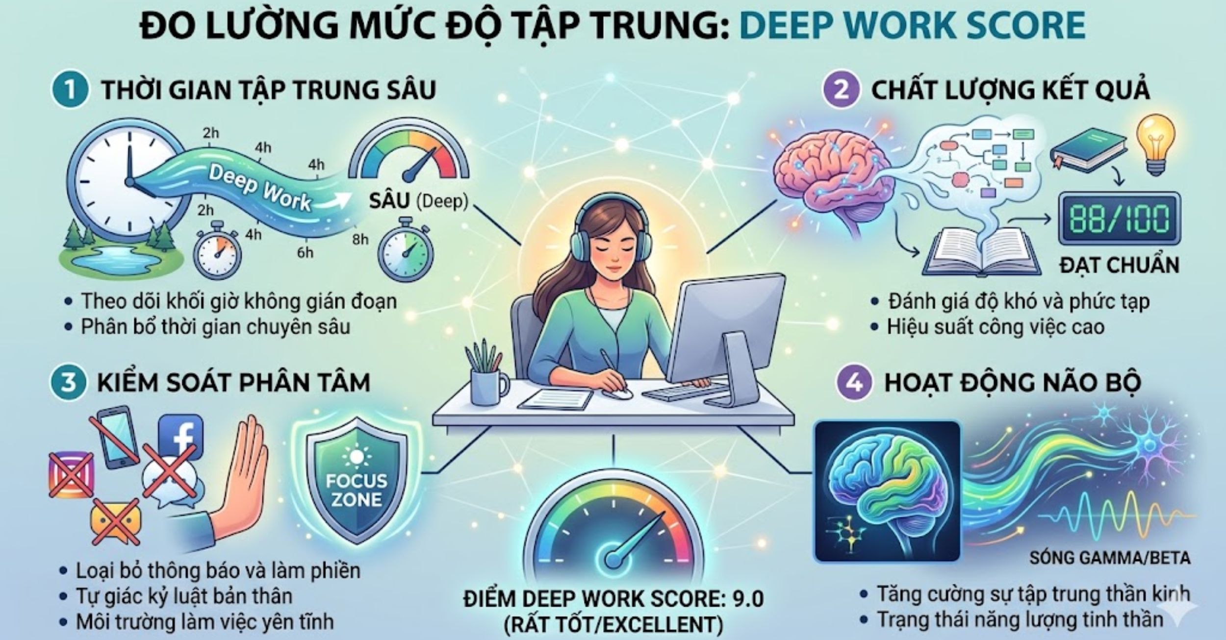 Đo lường mức độ tập trung (Deep Work Score)
