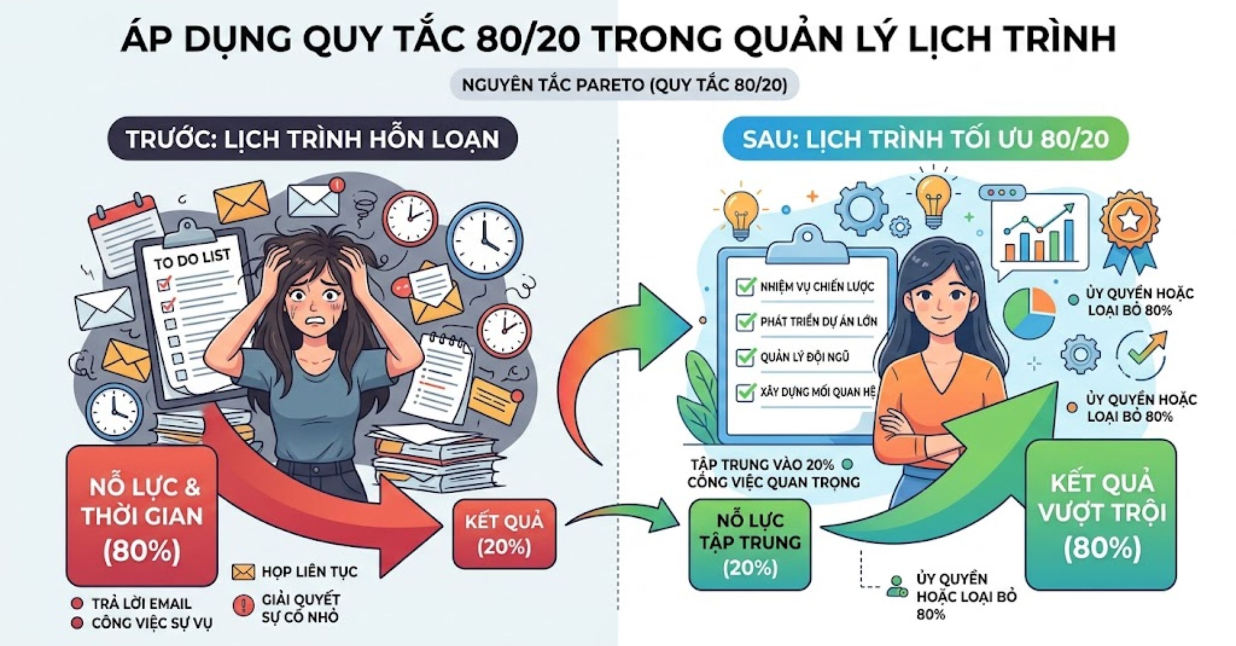 Áp dụng quy tắc 80/20 trong quản lý lịch trình