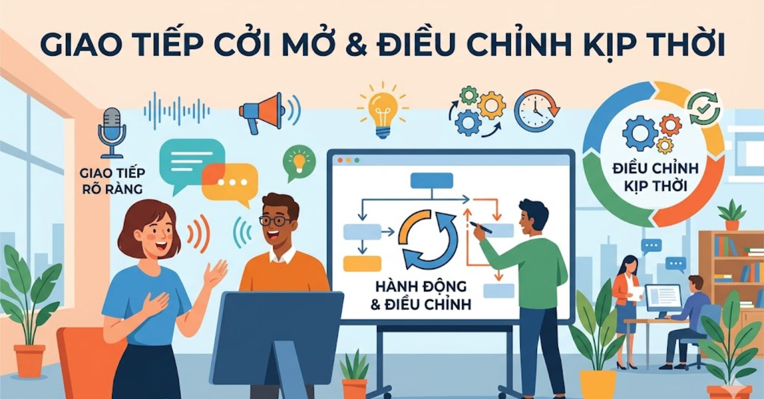 Giao tiếp cởi mở và điều chỉnh kịp thời
