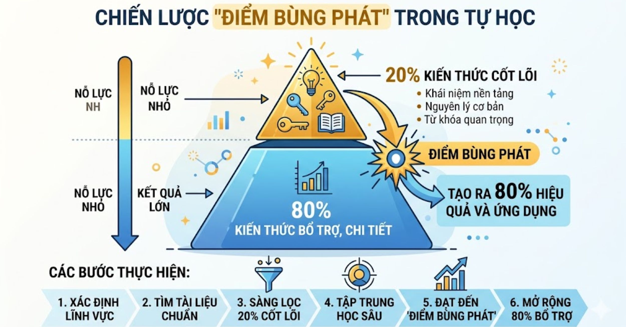 Chiến lược "Điểm bùng phát": Tập trung vào 20% kiến thức cốt lõi