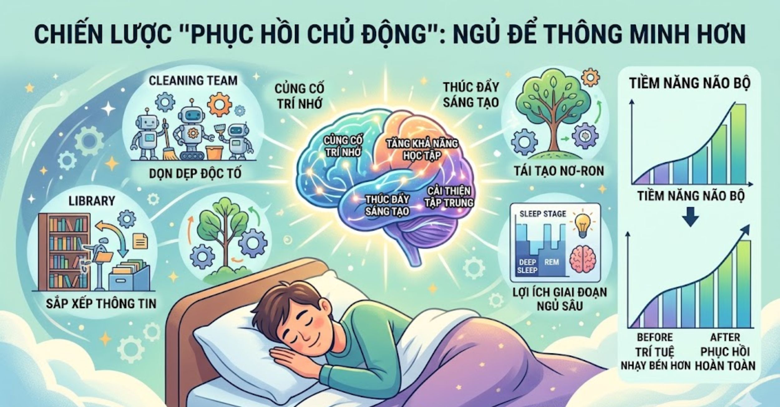 Chiến lược "Phục hồi chủ động": Ngủ để thông minh hơn