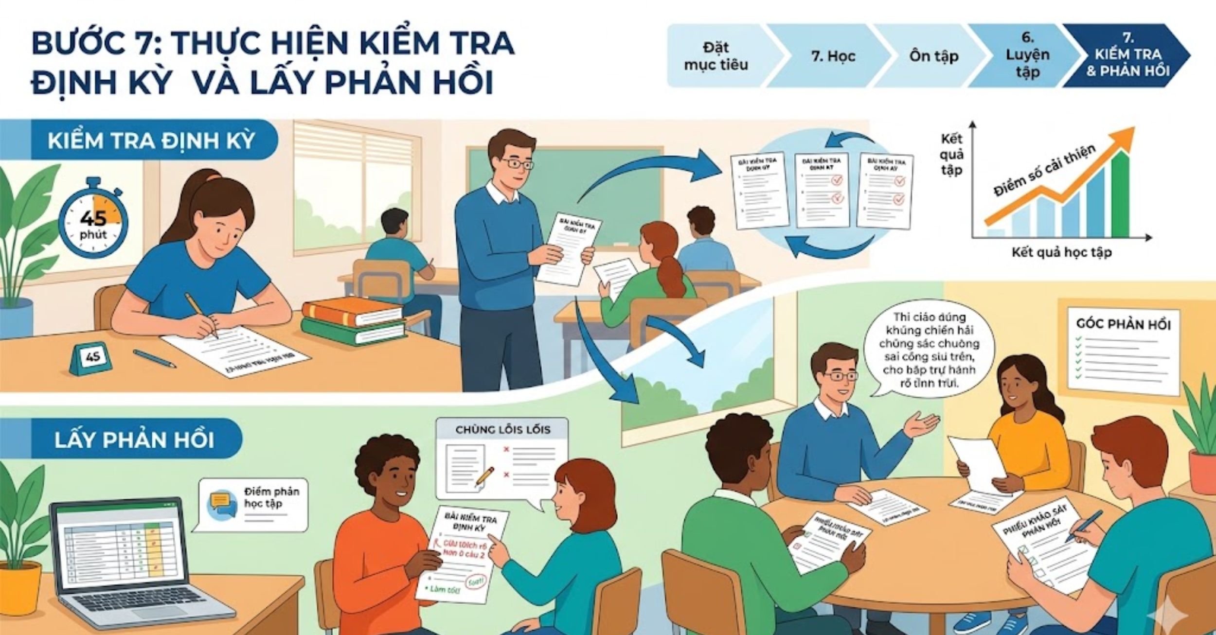 Bước 7: Thực hiện kiểm tra định kỳ và lấy phản hồi