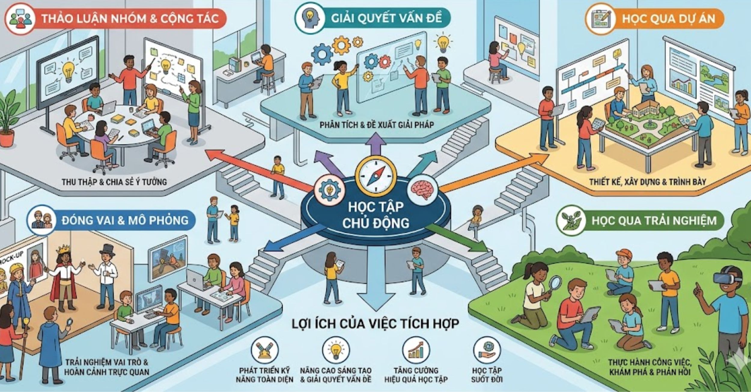 Tích hợp các phương pháp học tập chủ động (Active Learning)