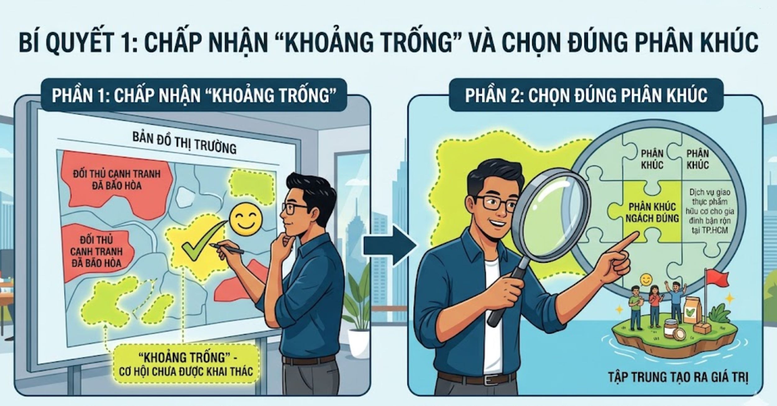 Bí quyết 1: Chấp nhận "khoảng trống" và chọn đúng phân khúc