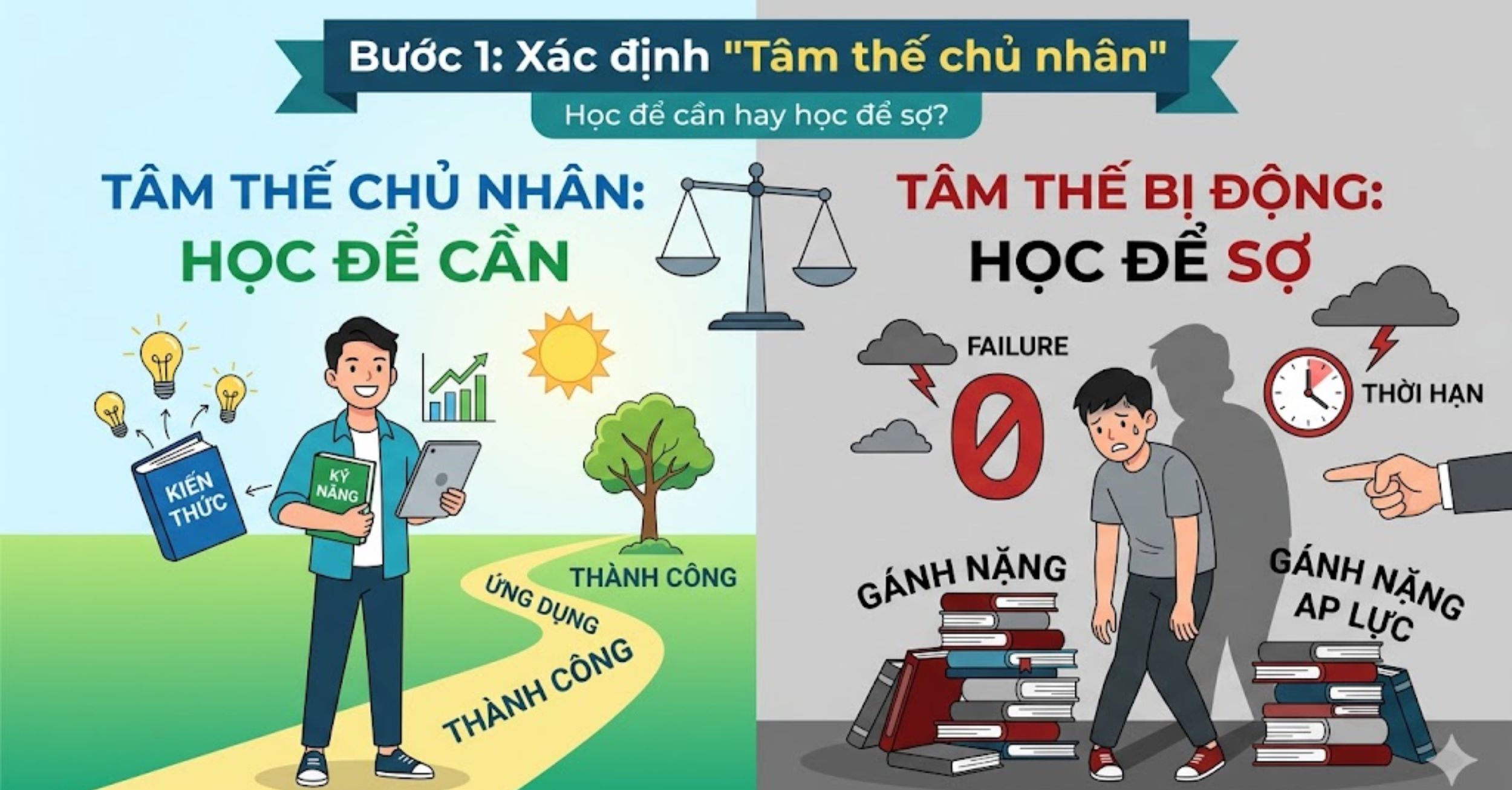 Bước 1: Xác định "Tâm thế chủ nhân" – Học để cần hay học để sợ?