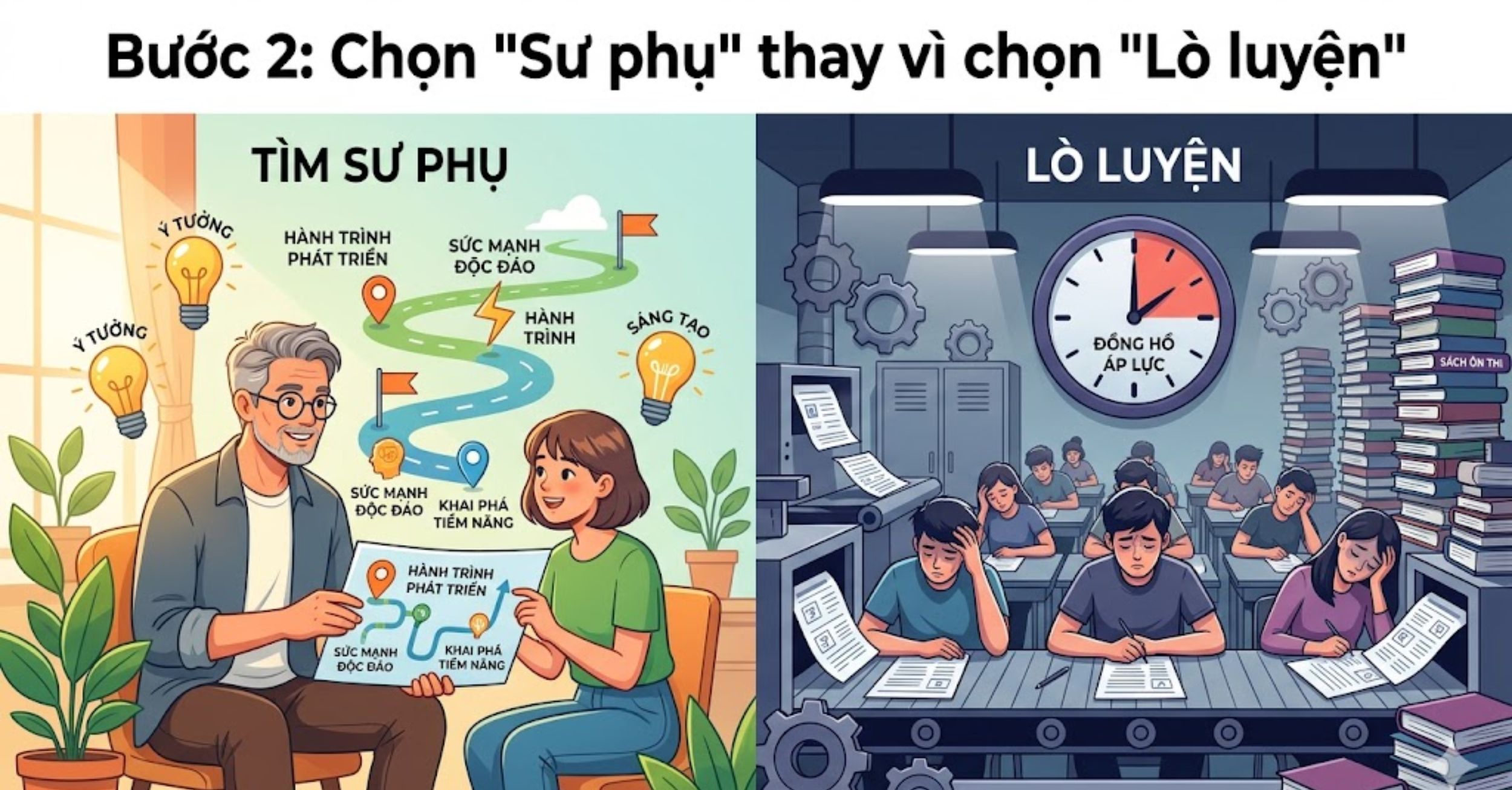 Bước 2: Chọn "Sư phụ" thay vì chọn "Lò luyện"