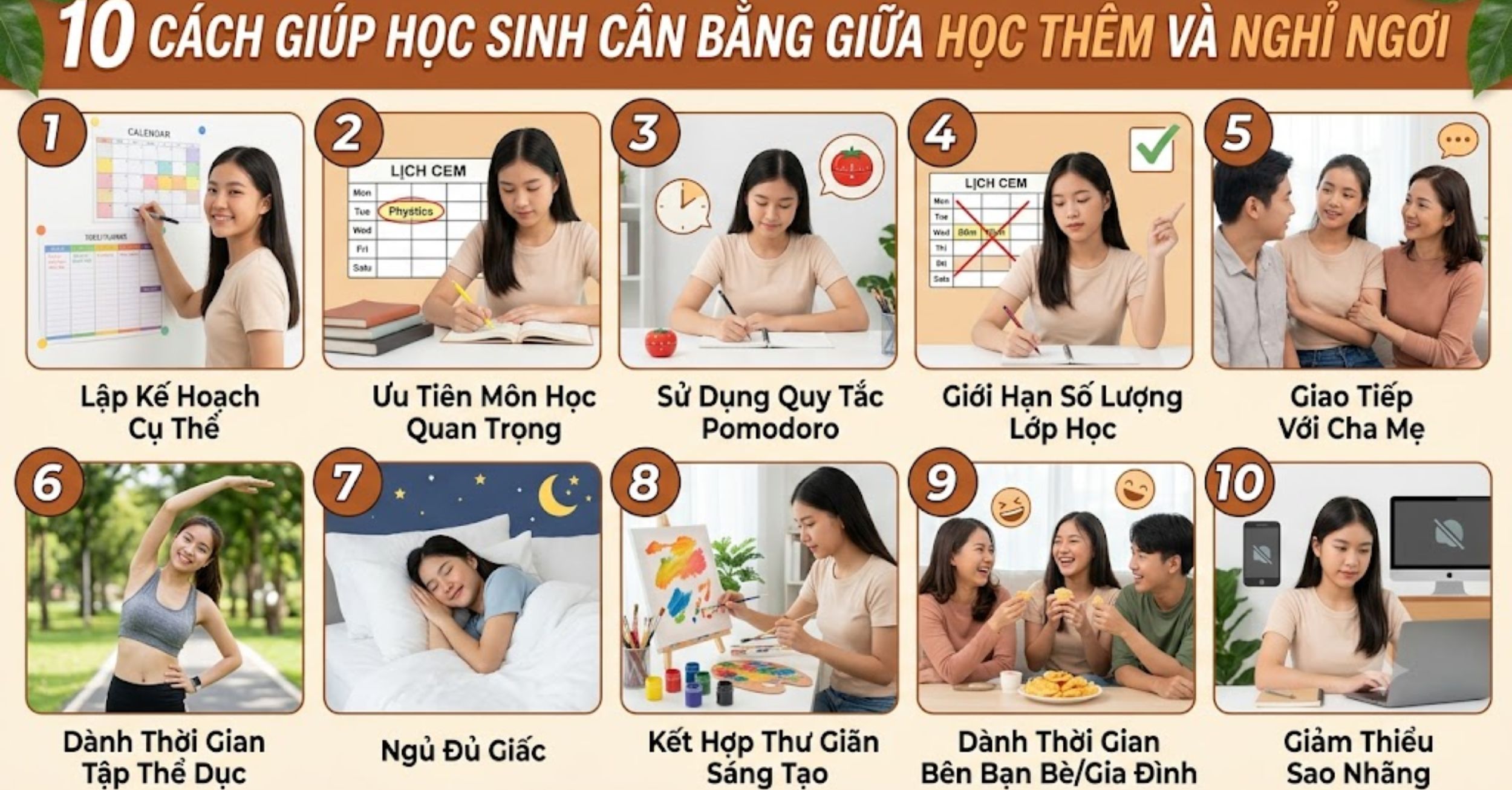 10 Cách Giúp Học Sinh Cân Bằng Giữa Học Thêm Và Nghỉ Ngơi