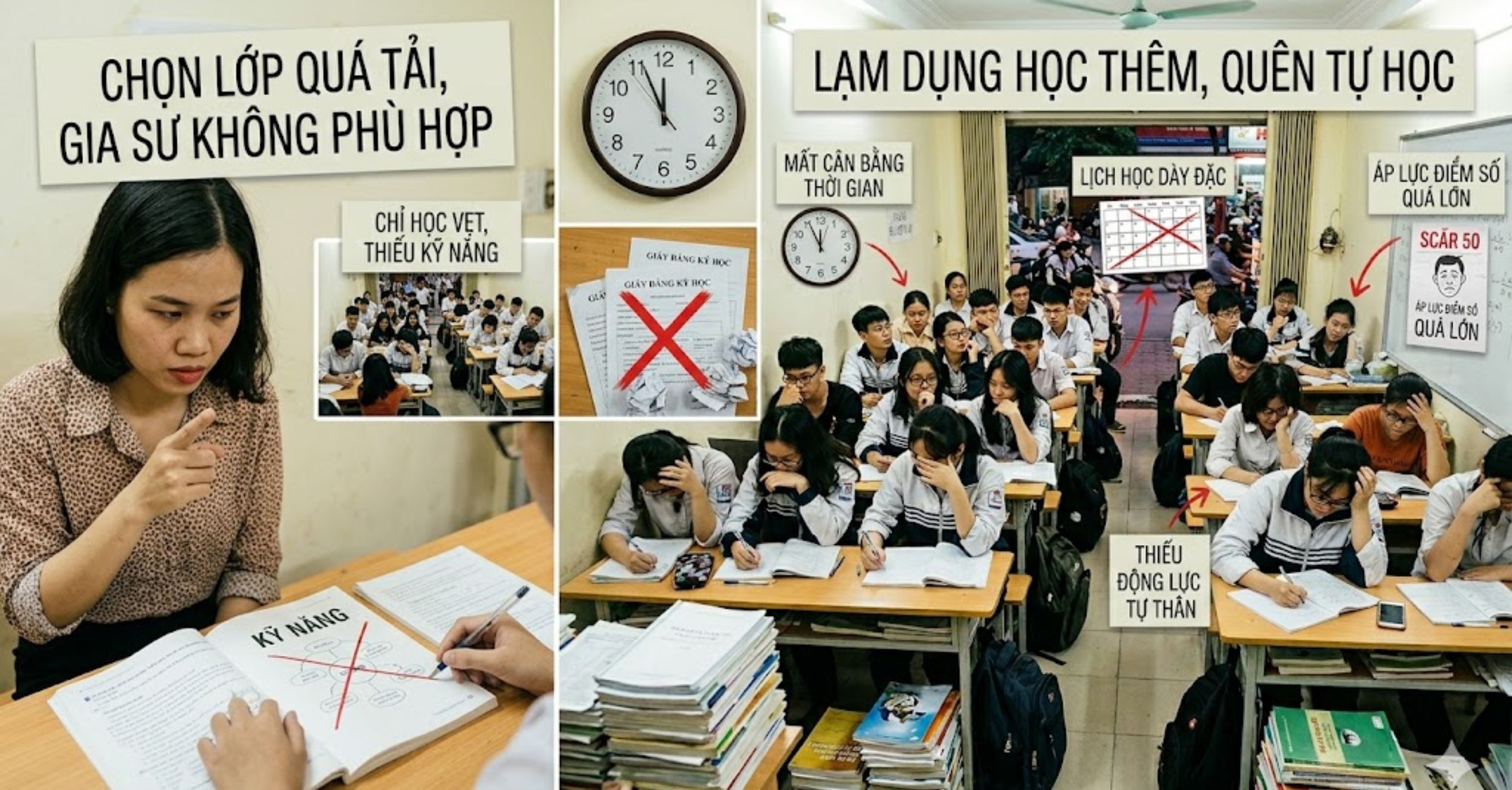 Những sai lầm phổ biến khi học thêm hiện nay