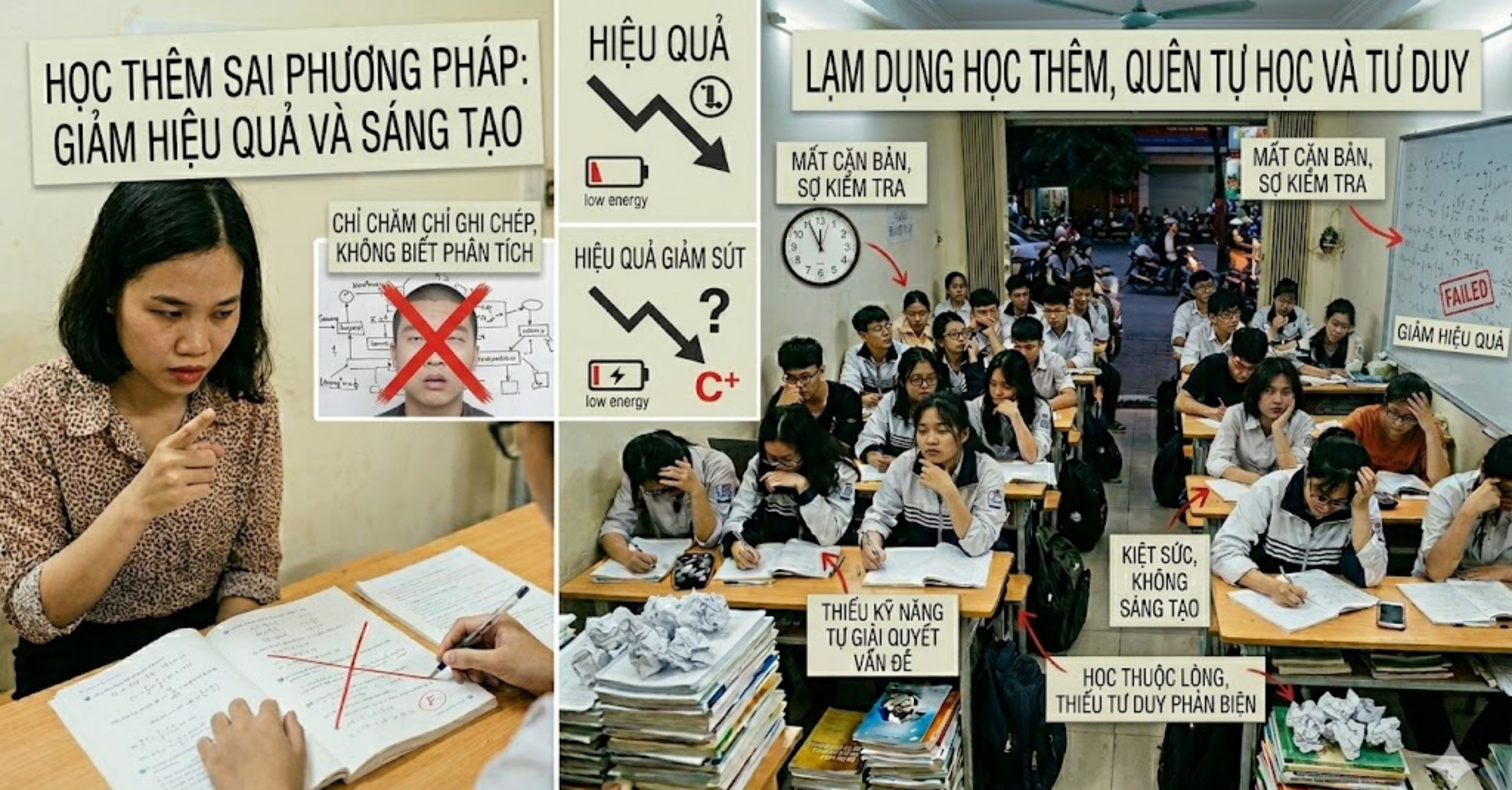 Học thêm sai phương pháp làm giảm hiệu quả học tập như thế nào?