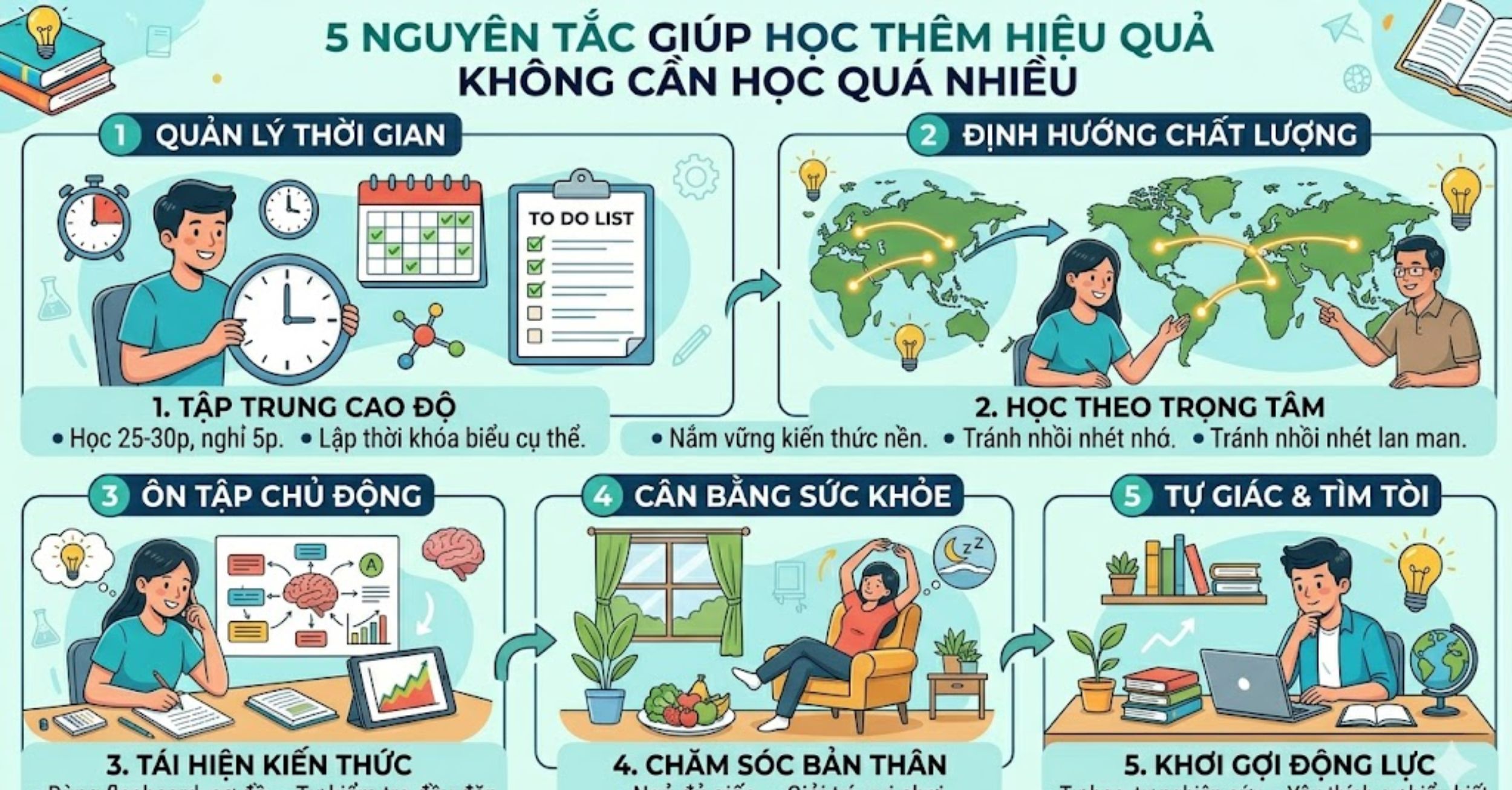 5 Nguyên Tắc Giúp Học Thêm Hiệu Quả Không Cần Học Quá Nhiều