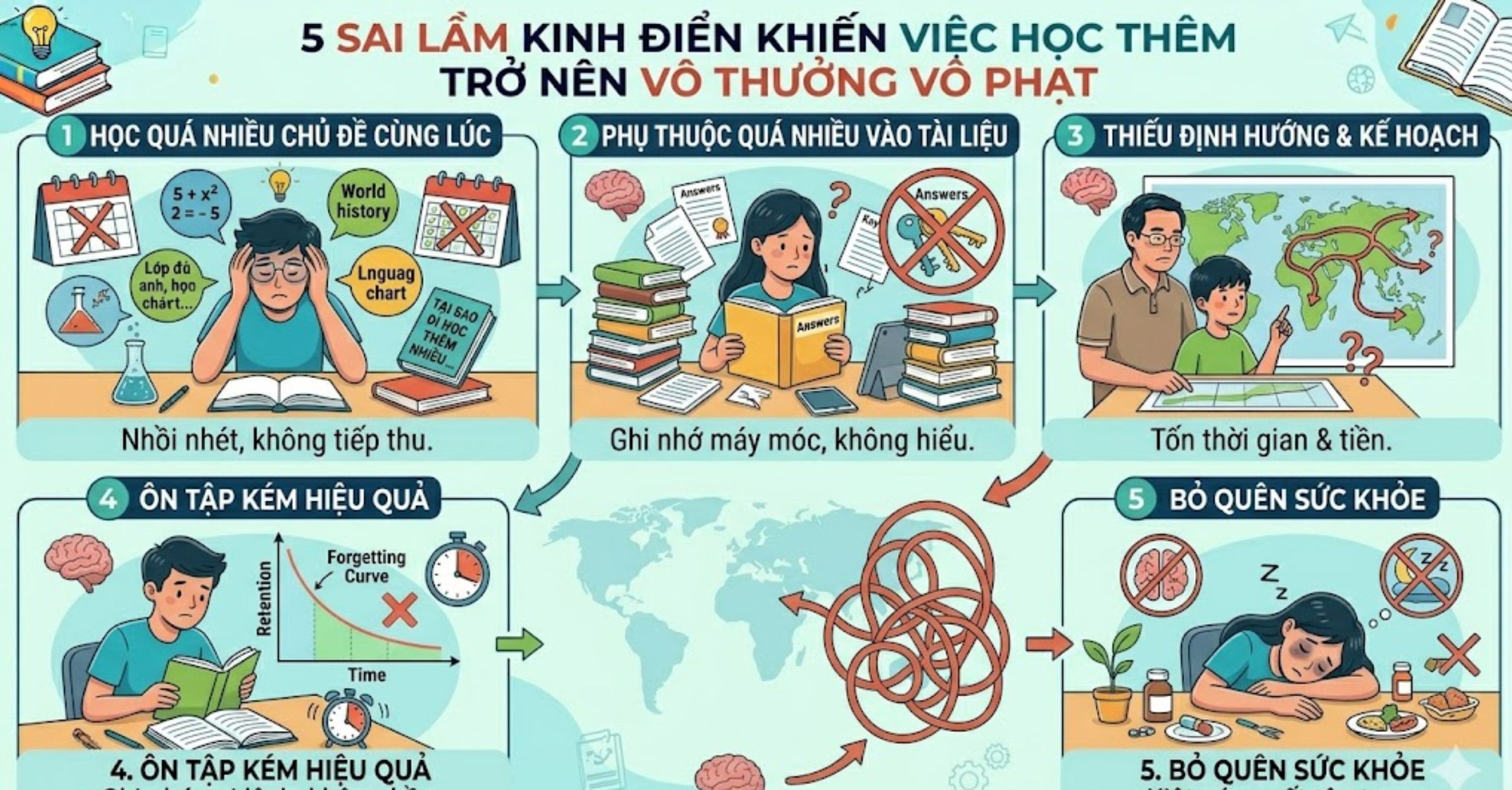 5 Sai Lầm Kinh Điển Khiến Việc Học Thêm Trở Nên Vô Thưởng Vô Phạt