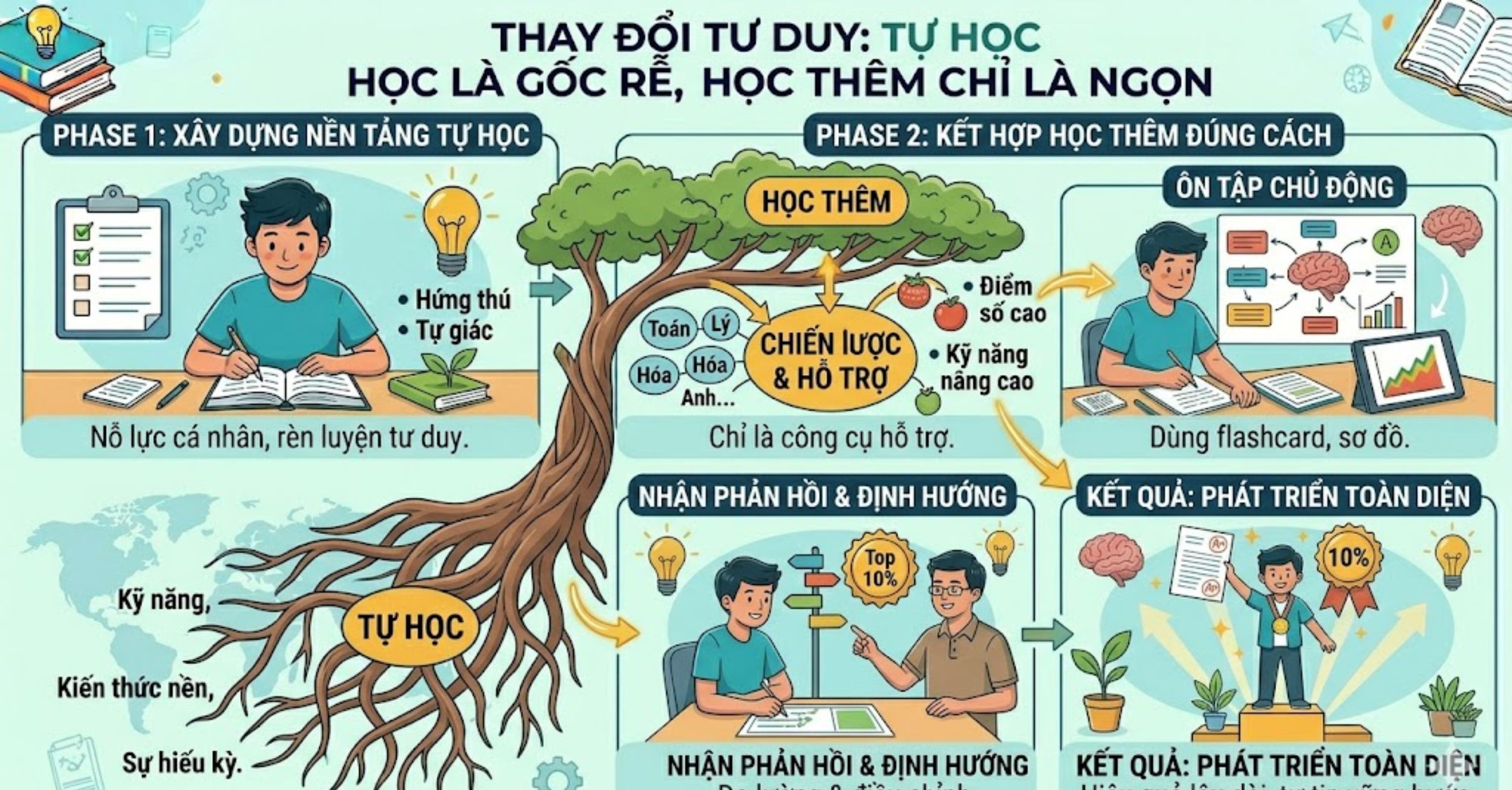 Thay Đổi Tư Duy: Tự Học Là Gốc Rễ, Học Thêm Chỉ Là Ngọn