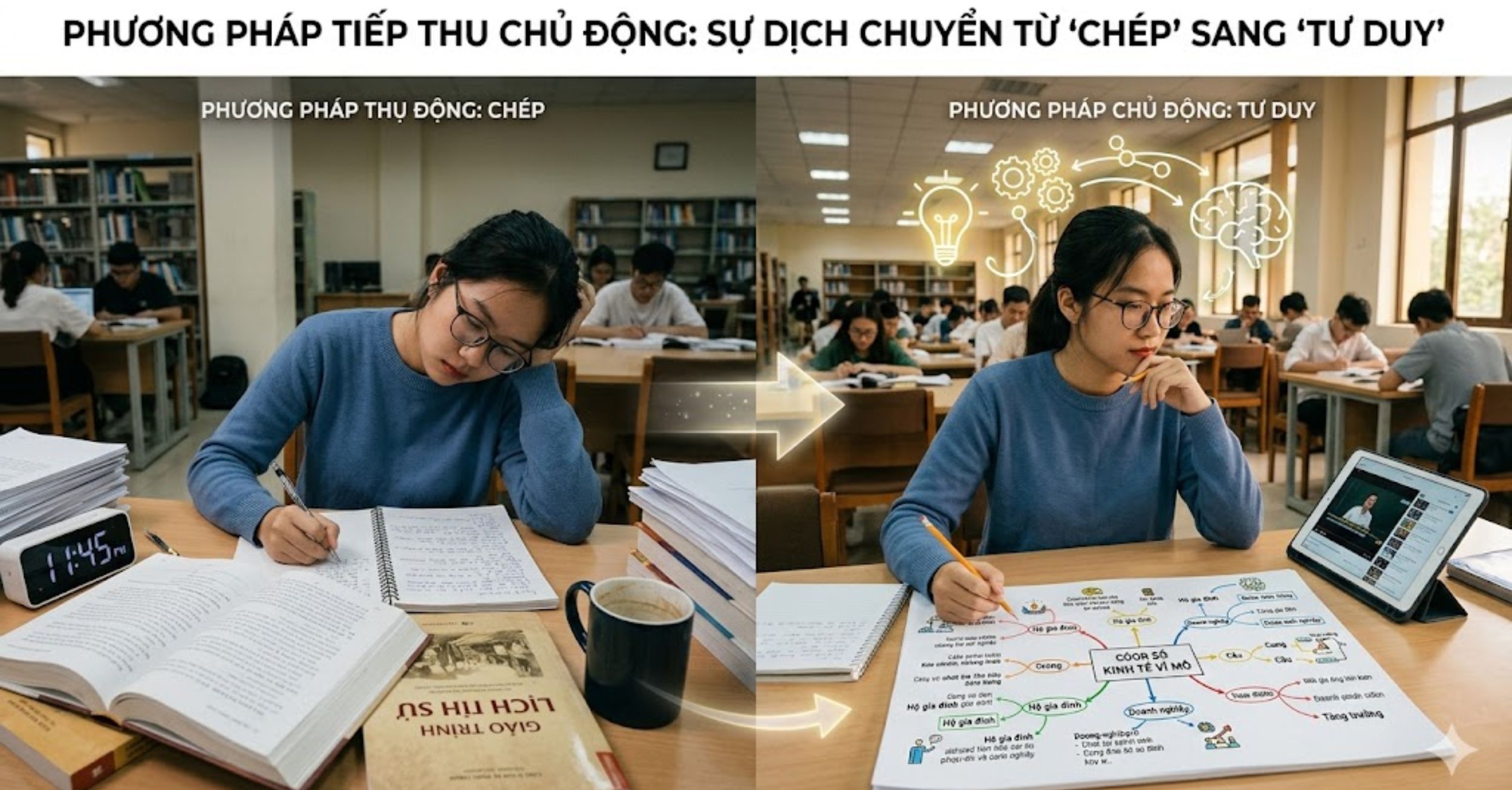 Phương pháp tiếp thu chủ động: Sự dịch chuyển từ "Chép" sang "Tư duy"