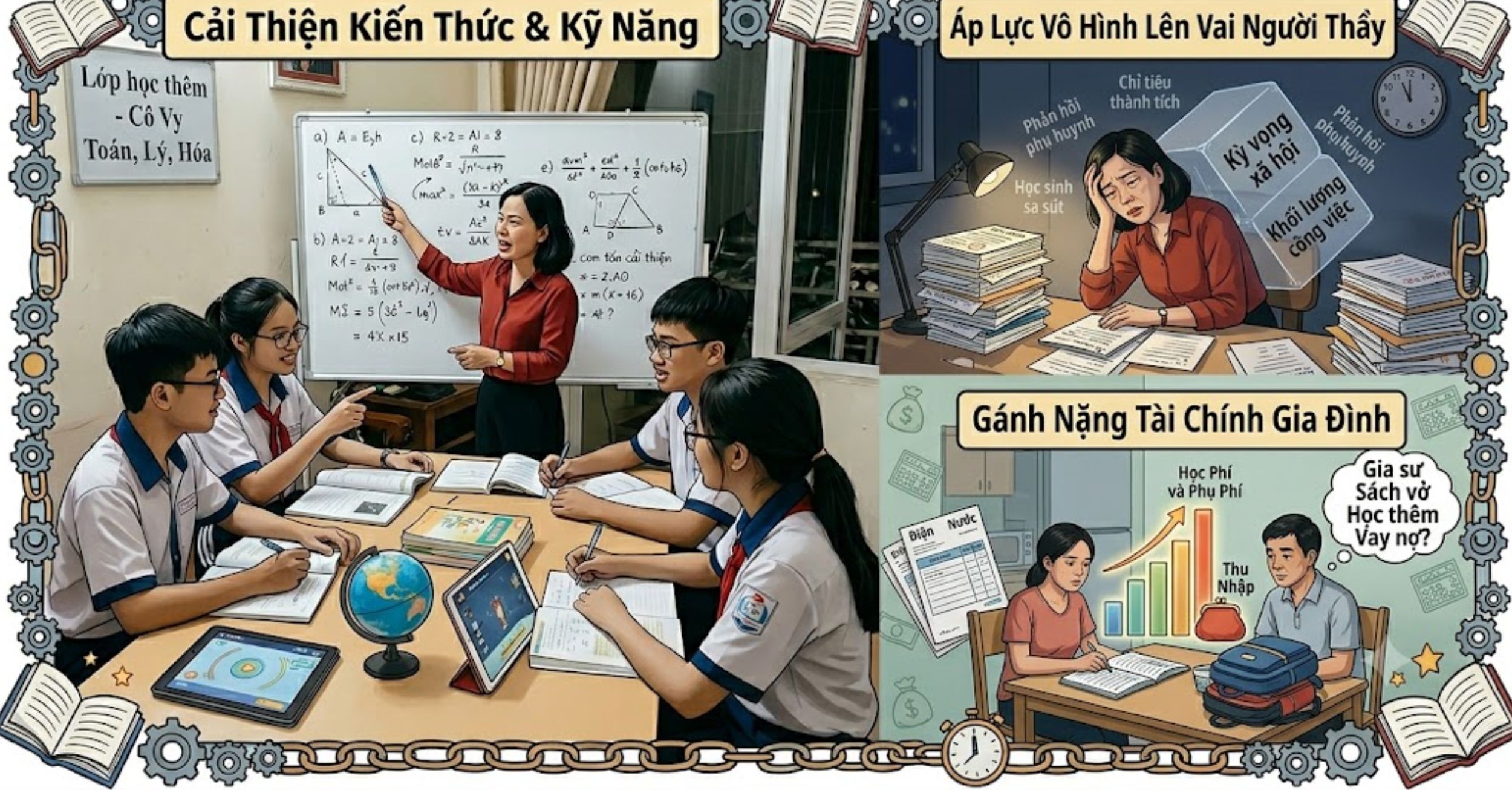 Áp lực vô hình lên vai người thầy và gánh nặng tài chính gia đình
