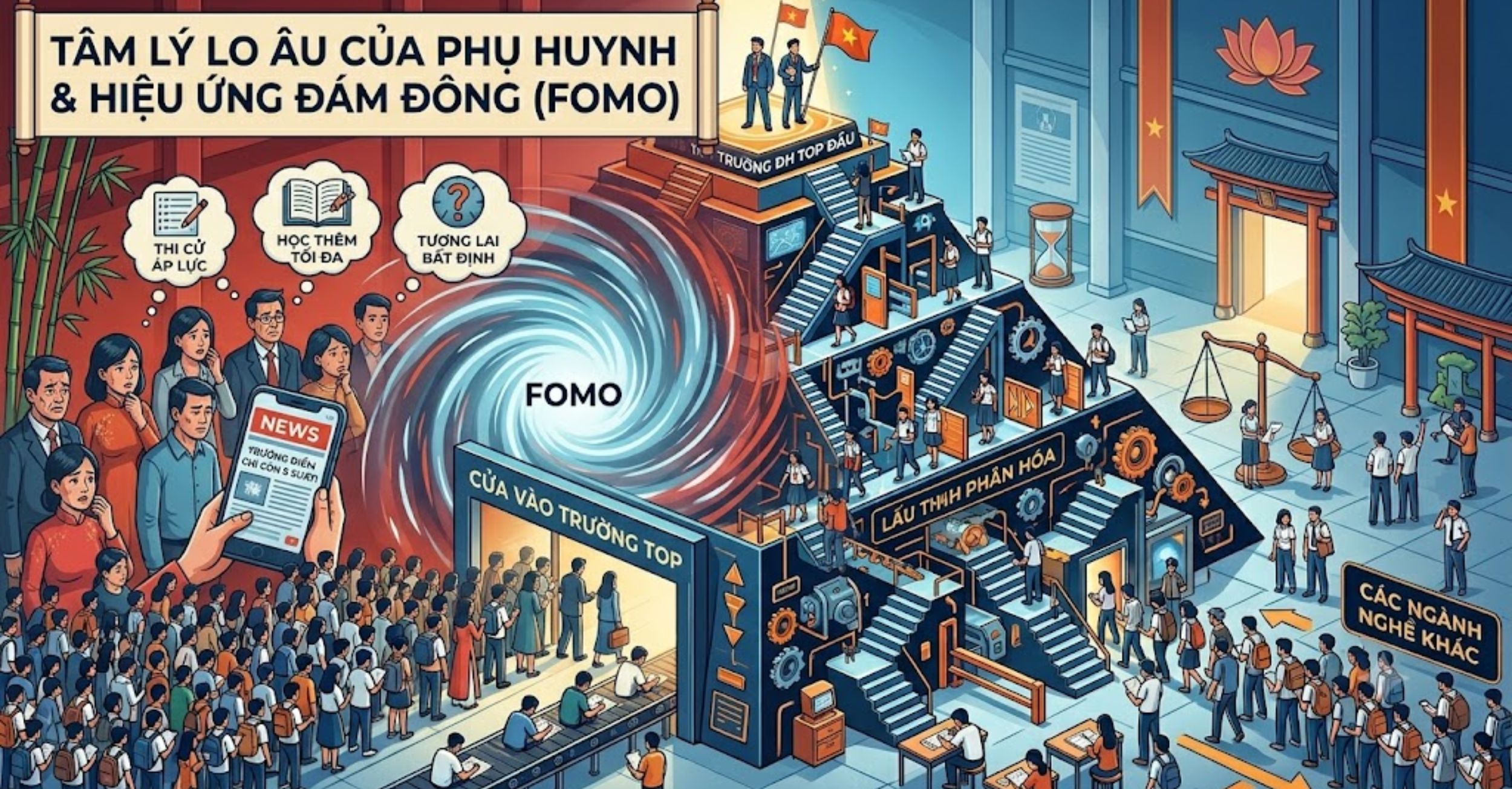 Tâm lý lo âu của phụ huynh và hiệu ứng đám đông (FOMO) trong giáo dục