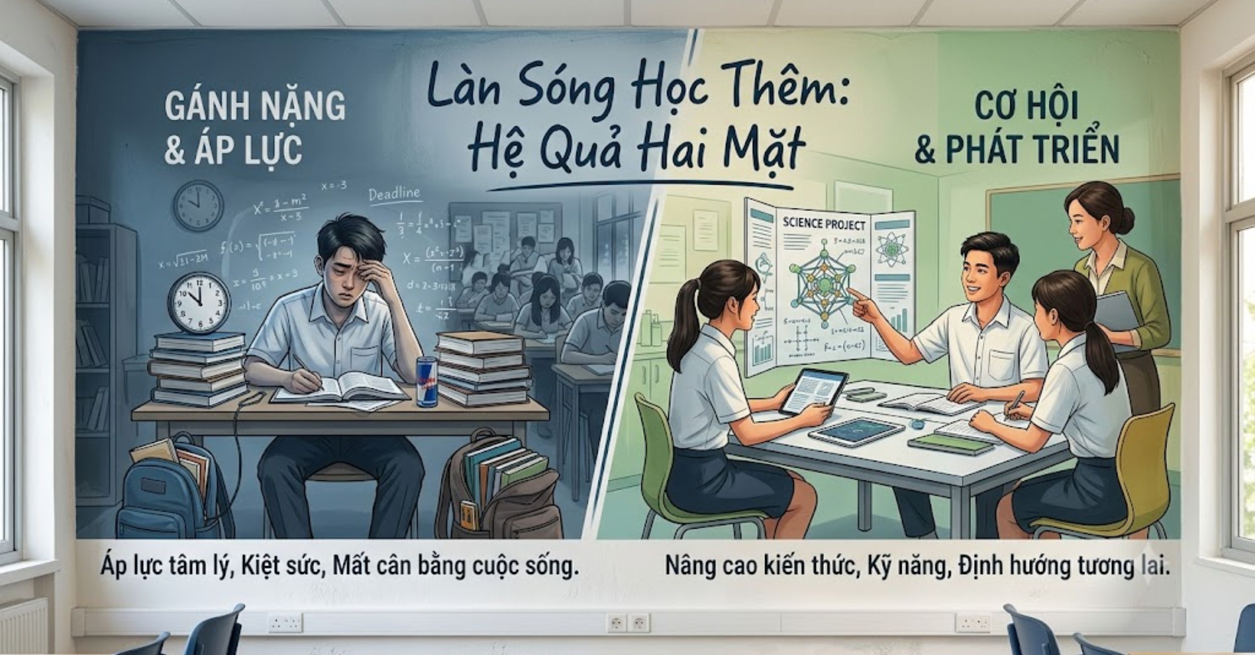Hệ quả hai mặt của làn sóng học thêm đối với thế hệ trẻ